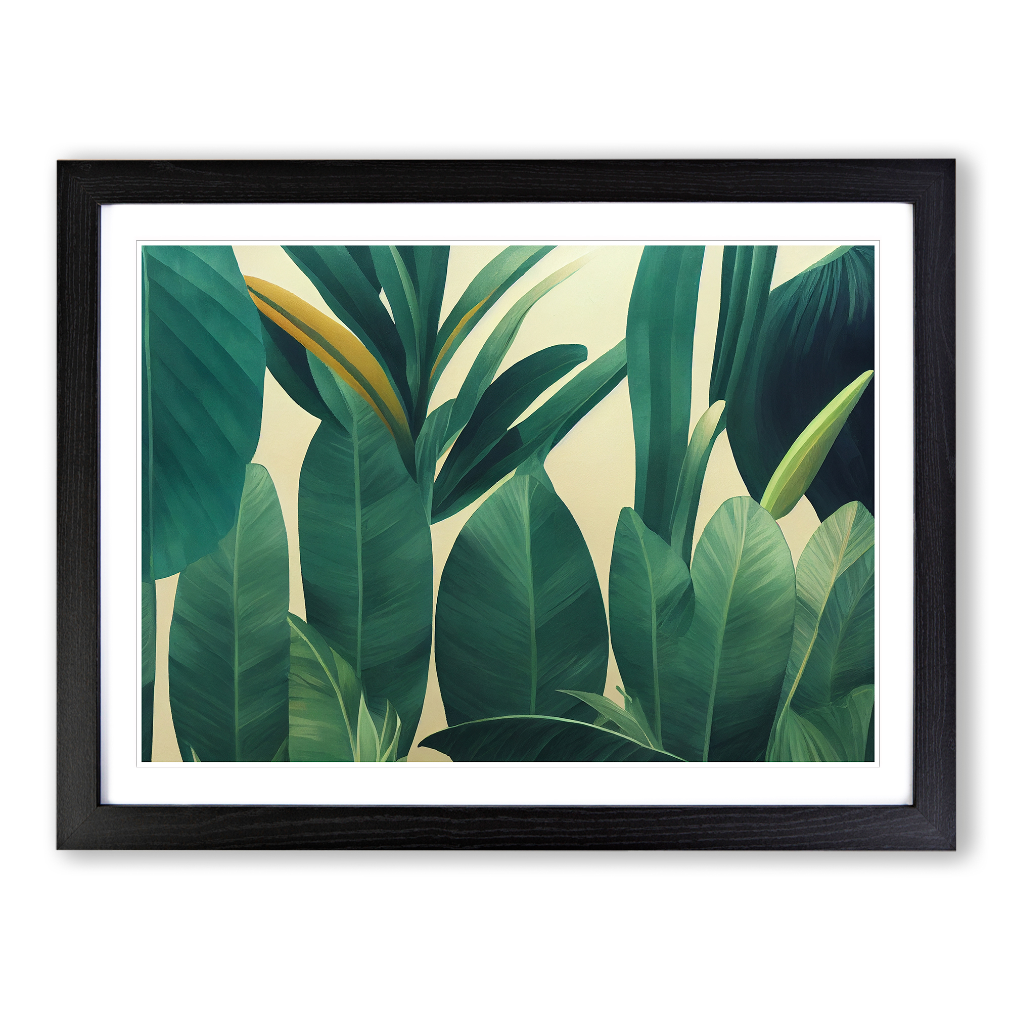 Harmonische tropische Blätter Wandbild Kunstdruck gerahmt Leinwand Bild Poster Deko - Bild 5 von 8