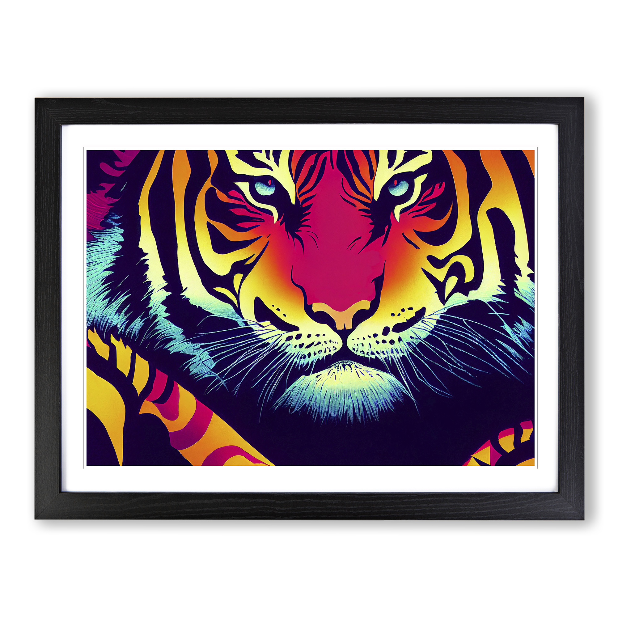 Üppiger Tiger Abstrakt Wandbild Kunstdruck Gerahmt Leinwand Bild Poster Deko - Bild 5 von 8