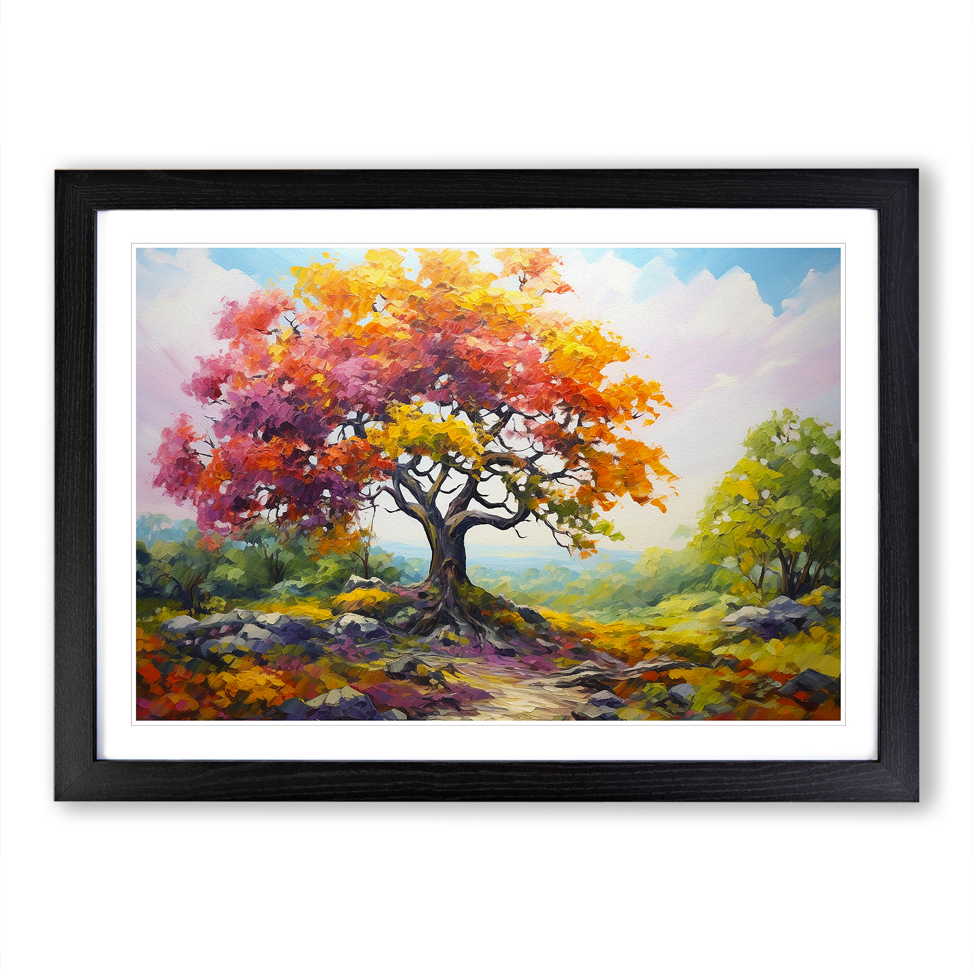 Oak Tree Action Framed Canvas Wall Art Print Poster Picture, Home Decor - Picture 6 of 9