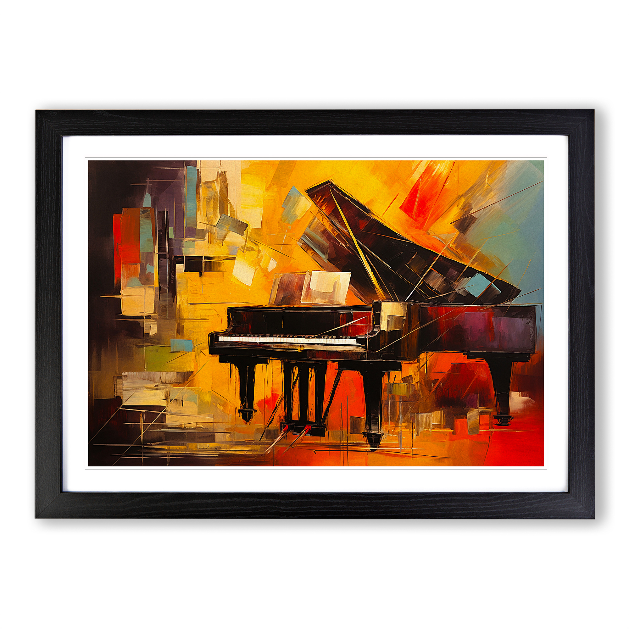 Piano Contemporary Framed Canvas Wall Art Print Poster Picture, Home Decor - Picture 6 of 9