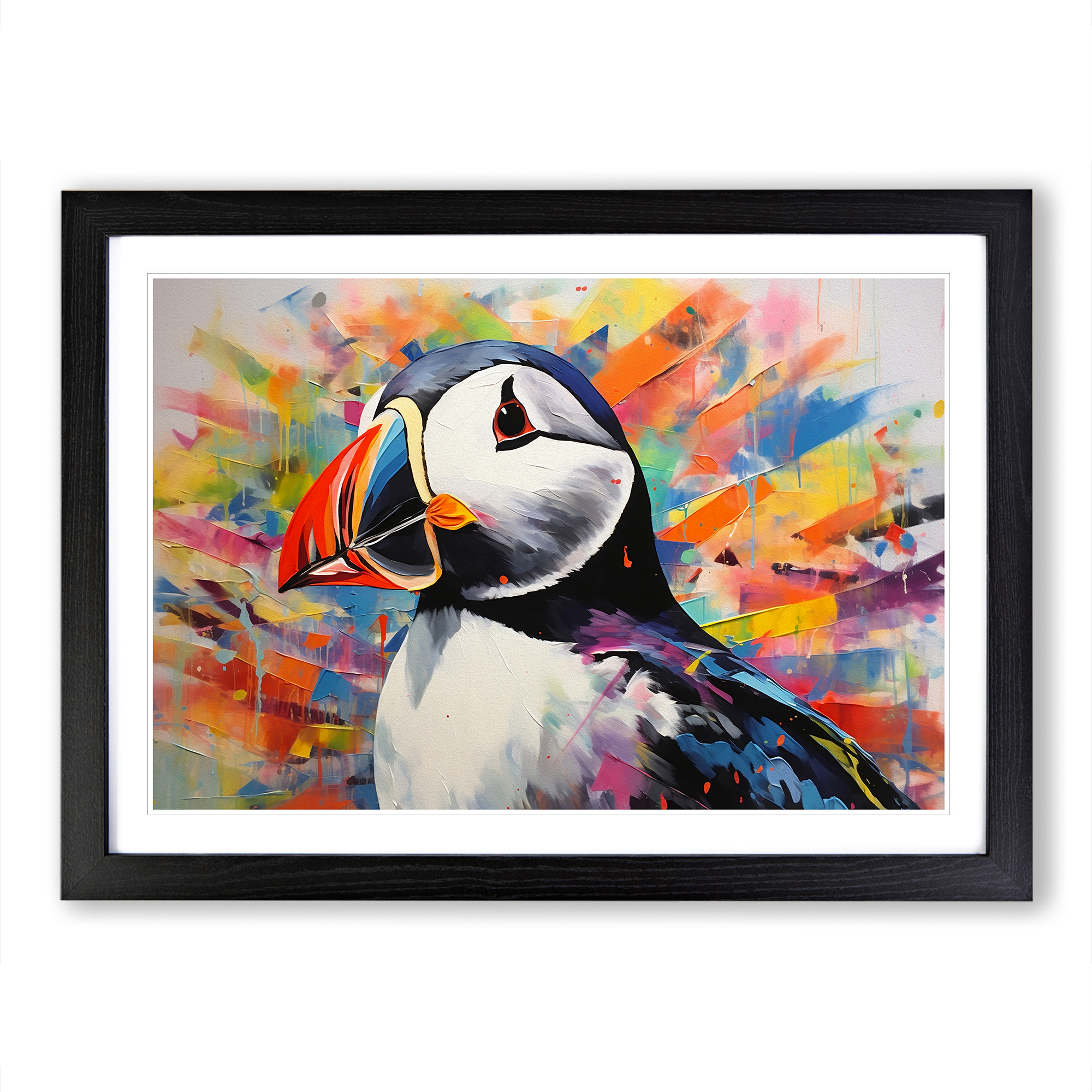 Puffin Contemporary Framed Wall Art Poster Canvas Print Picture Home Painting - Picture 6 of 9