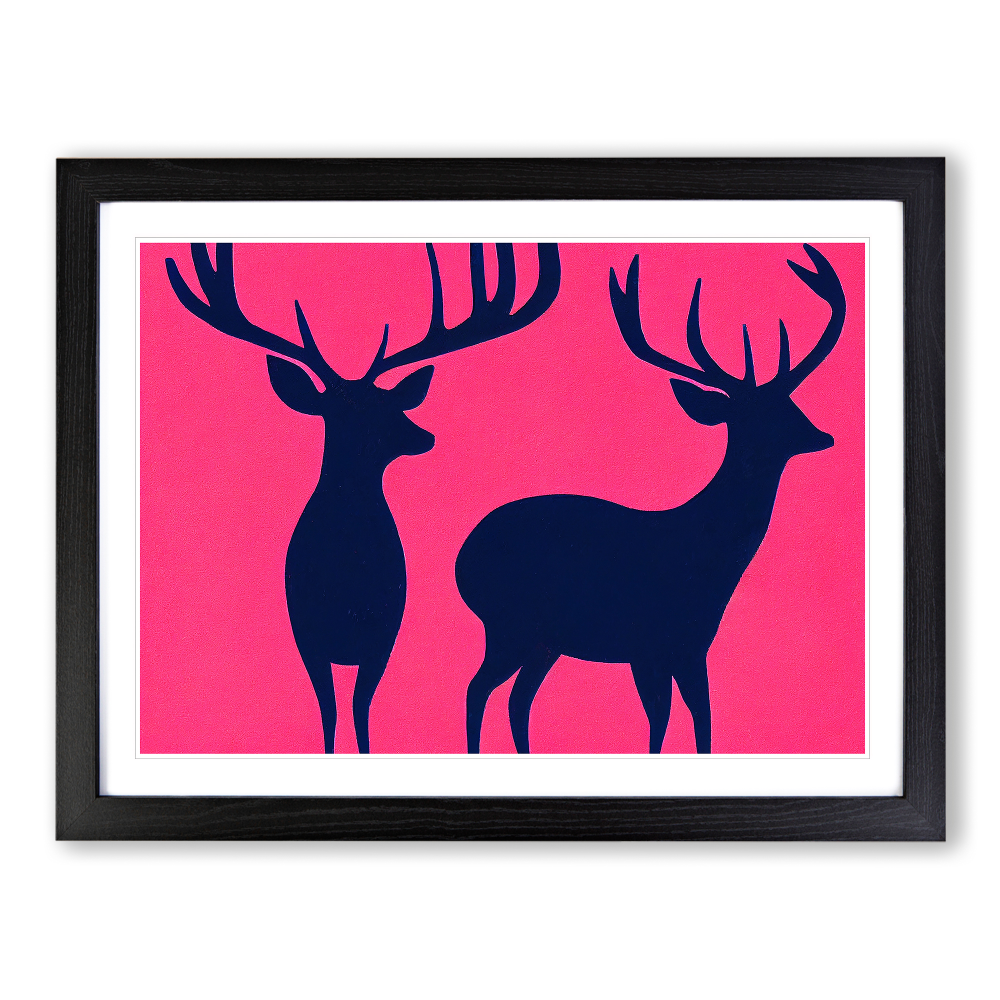 Striking Stags Abstract Wall Art Print Framed Canvas Picture Poster Decor-image