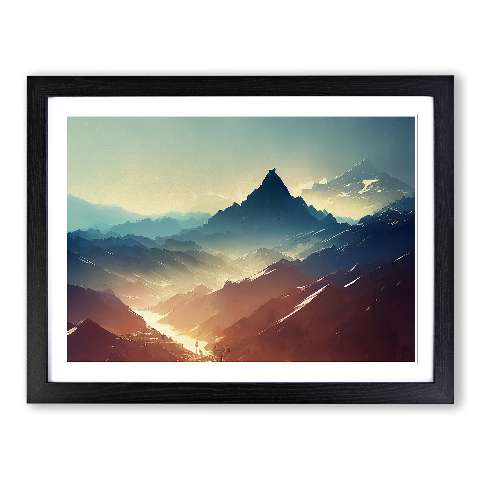 Thrilling Mountain Landscape Framed Canvas Wall Art Print Poster Picture - Foto 5 di 8