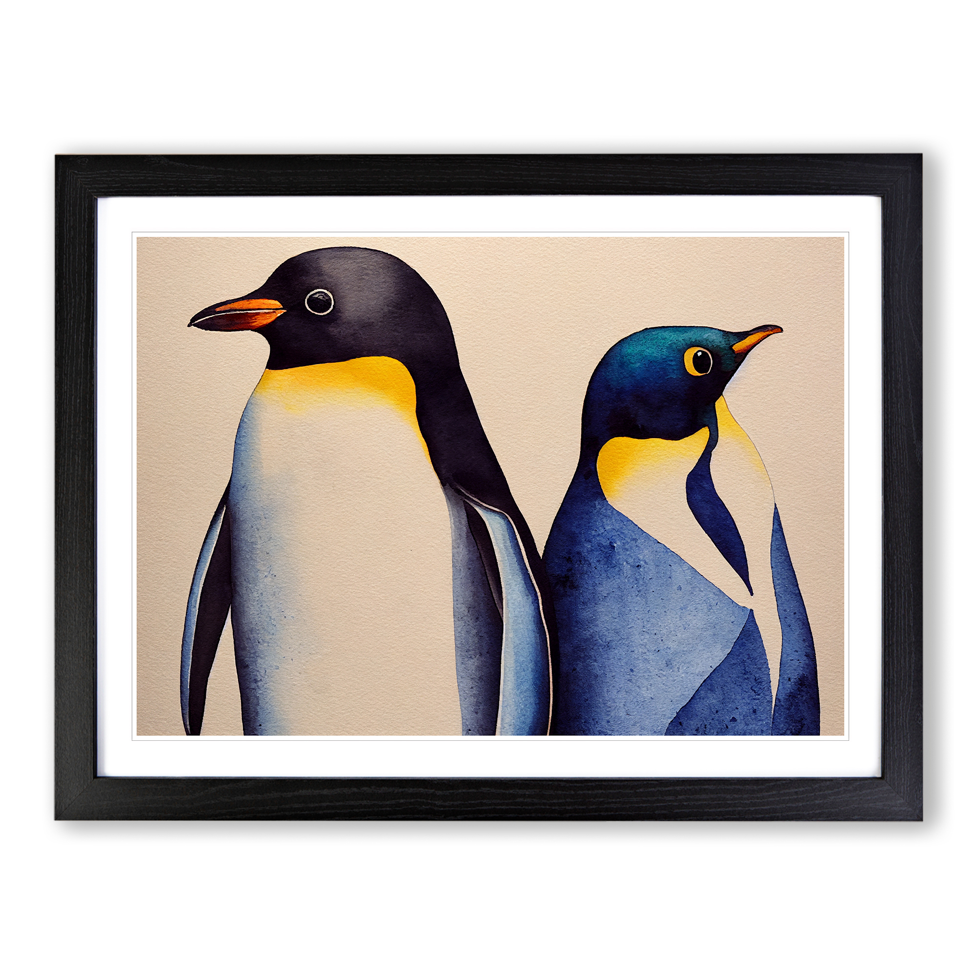 Penguins Framed Canvas Wall Art Print Poster Picture, Home Decor, Ready ...