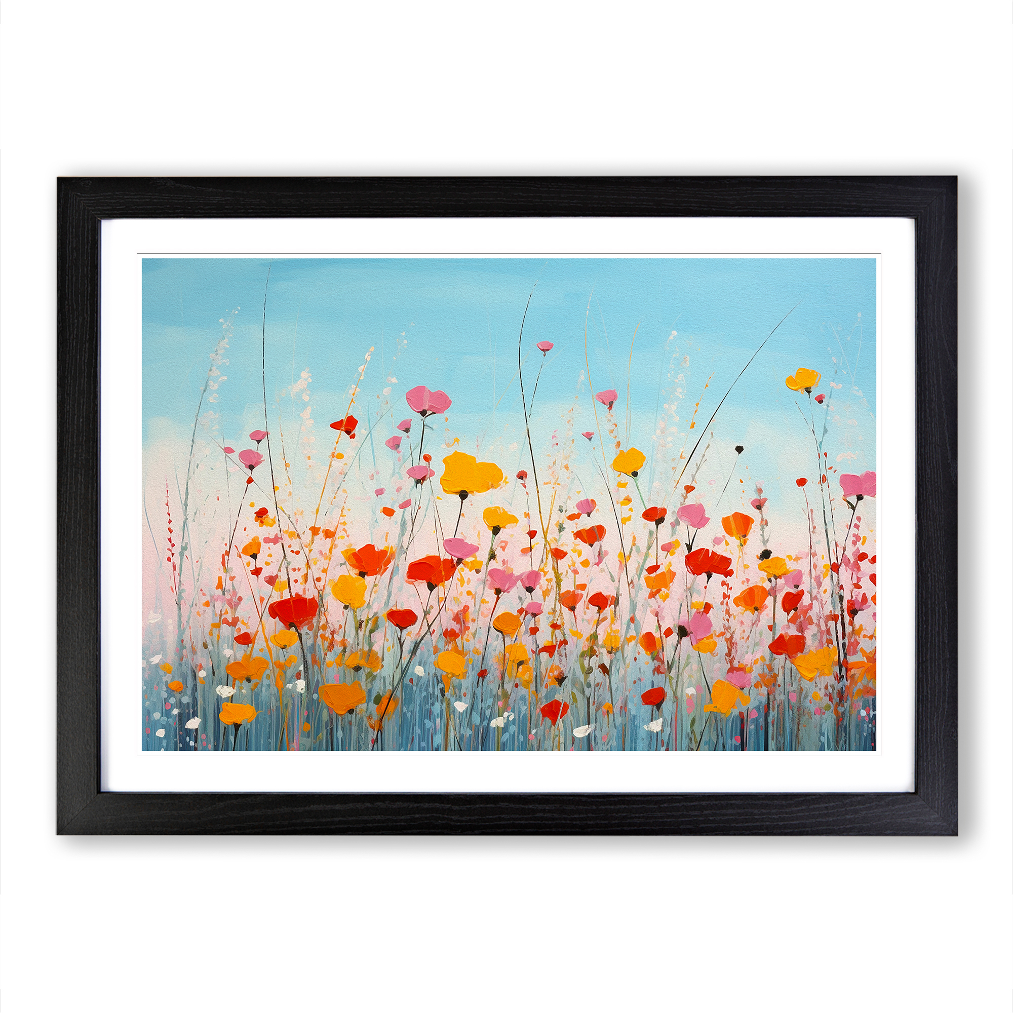 Wildflowers Minimalism Framed Canvas Wall Art Print Poster Picture, Home Decor - Picture 5 of 8