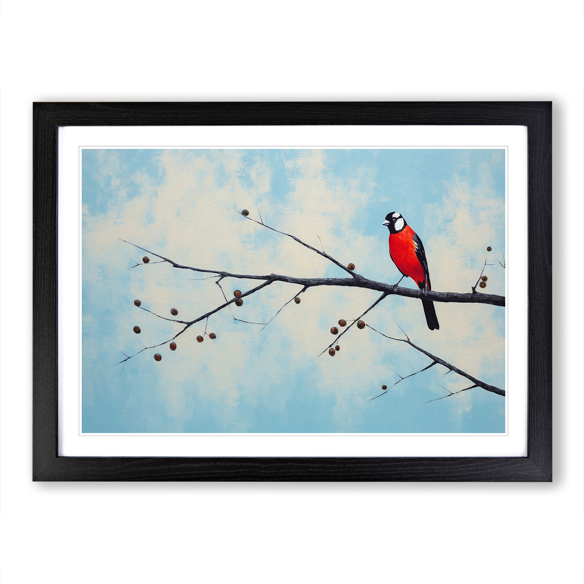 Woodpecker Minimalism Framed Wall Art Poster Canvas Print Picture Home Painting - Picture 5 of 8