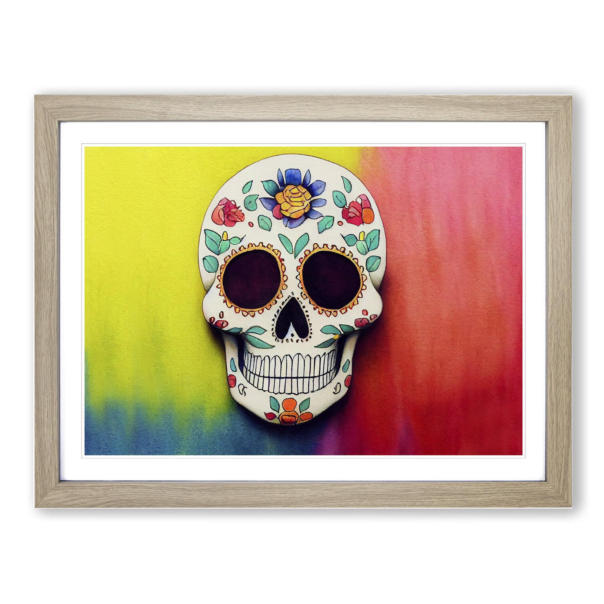 Sugar Skull Wall Art Print - Sugar Skull Canvas Wall Art Prints