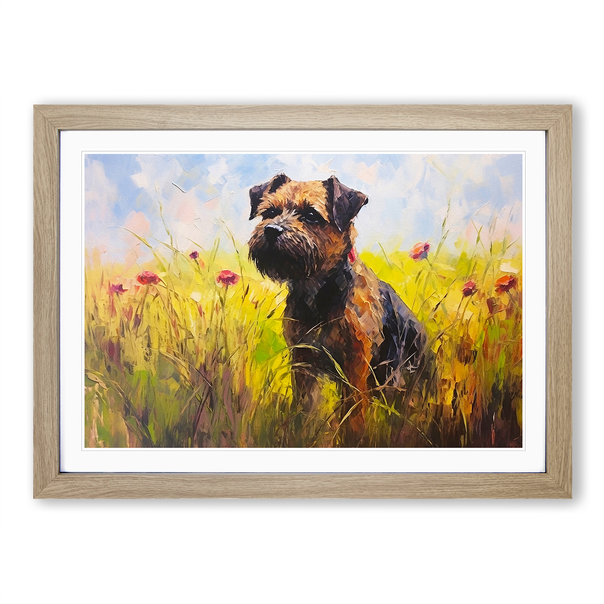 Border Terrier Dog Impressionism Framed Wall Art Poster Canvas Print Picture - Picture 7 of 9
