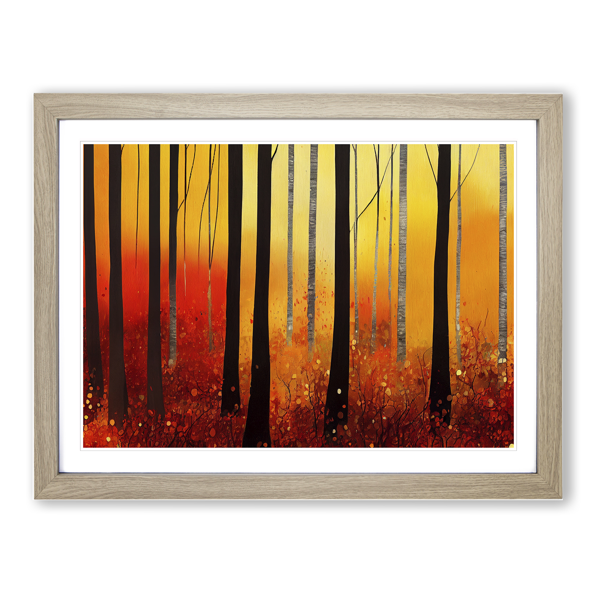 Bright Autumn Forest Wall Art Print Framed Canvas Picture Poster Decor