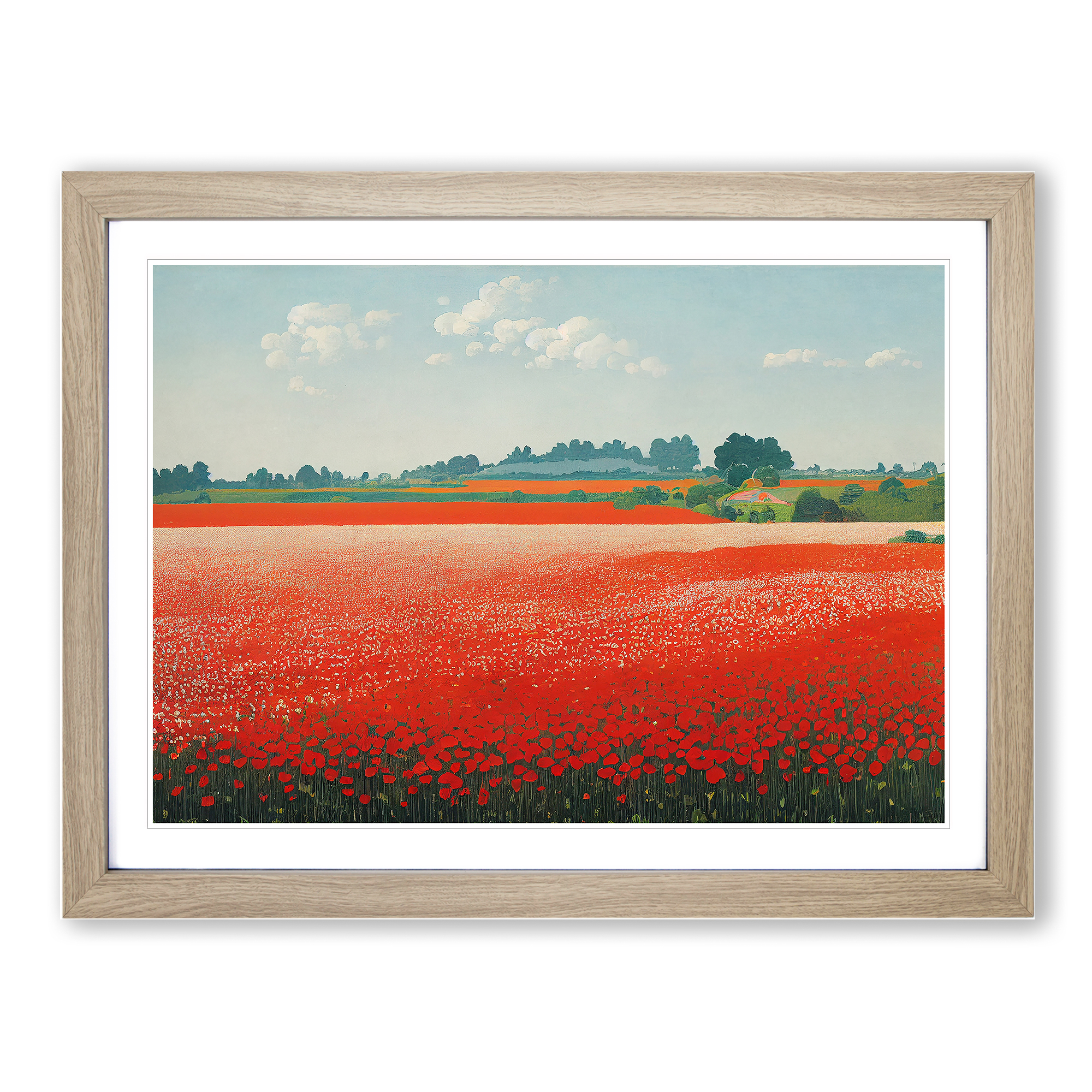 Bright Poppies Flowers Wall Art Print Framed Canvas Picture Poster Decor