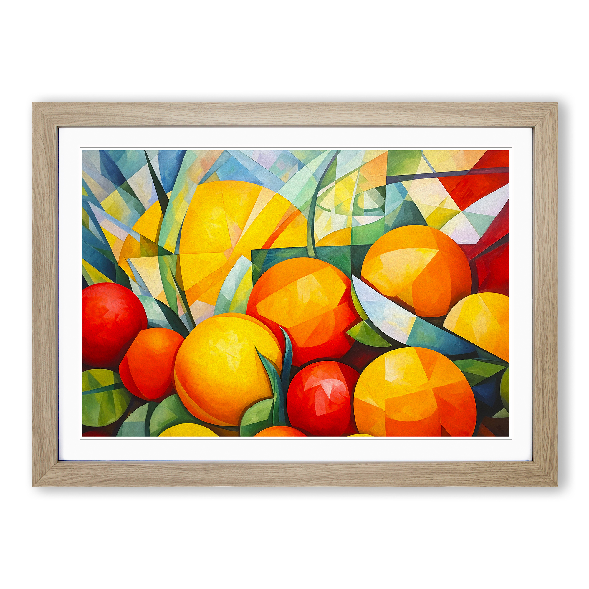 Zitrusfrüchte Kubismus gerahmte Leinwand Wandbild Kunstdruck Poster Bild, Wohndeko - Bild 7 von 9