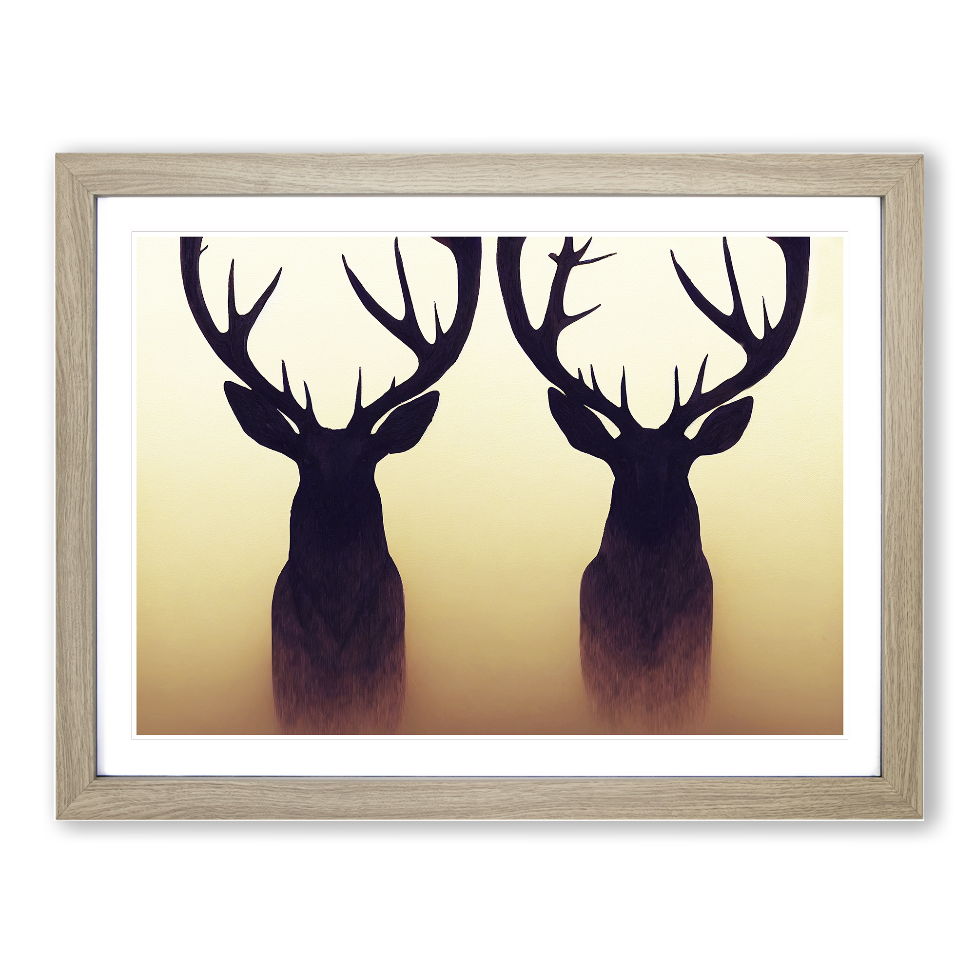 Fine Stags Wall Art Print Framed Canvas Picture Poster Home Decor Living Room-image