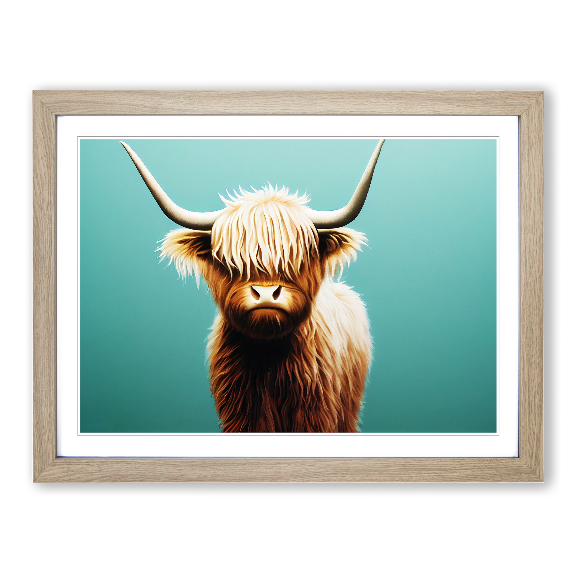 Grand Highland Cow Wall Art Print Framed Canvas Picture Poster Decor