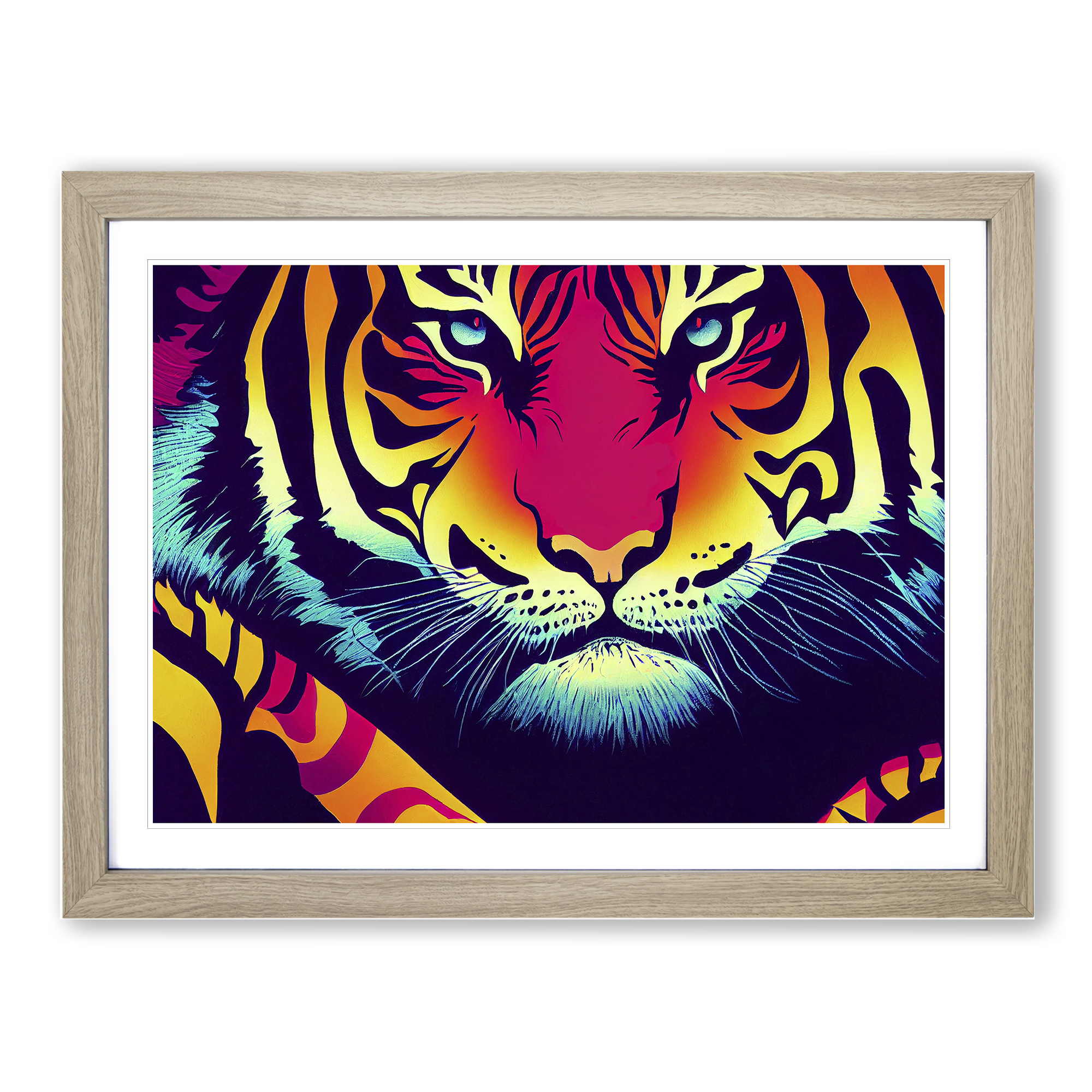 Üppiger Tiger Abstrakt Wandbild Kunstdruck Gerahmt Leinwand Bild Poster Deko - Bild 6 von 8