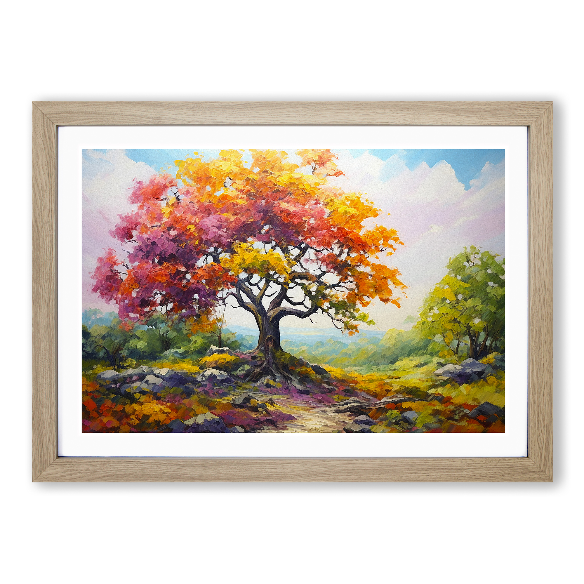 Oak Tree Action Framed Canvas Wall Art Print Poster Picture, Home Decor - Picture 7 of 9