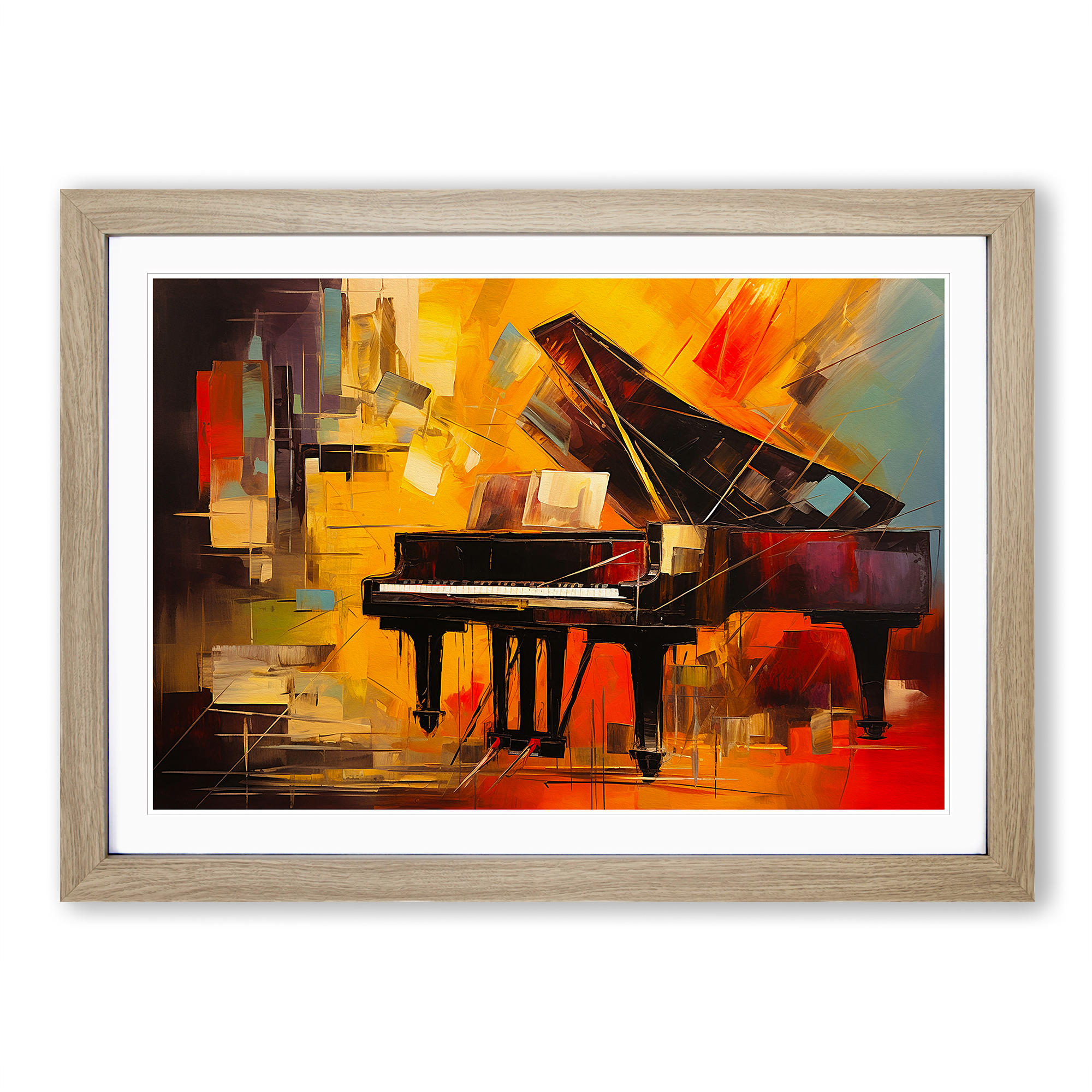 Piano Contemporary Framed Canvas Wall Art Print Poster Picture, Home Decor - Picture 7 of 9