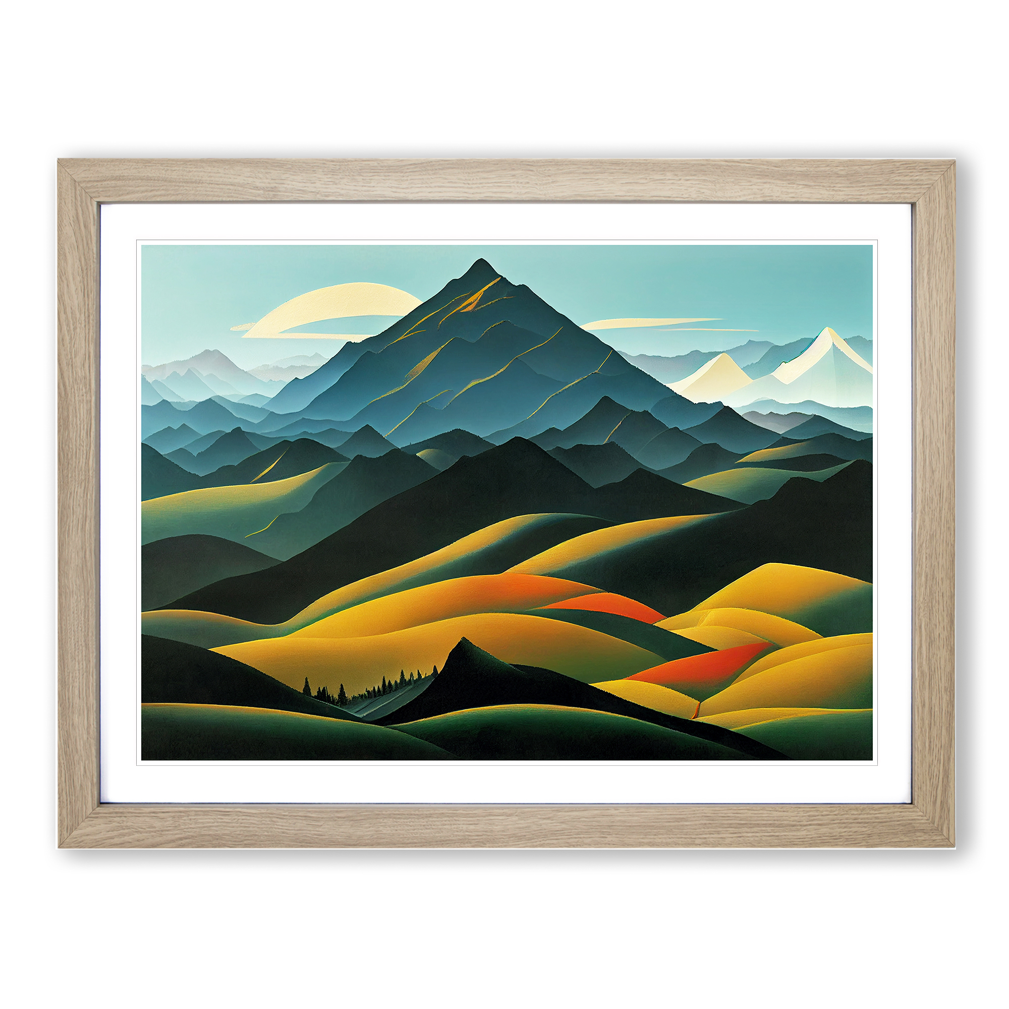 Quirky Mountain Landscape Framed Canvas Wall Art Print Poster Picture - Picture 6 of 8