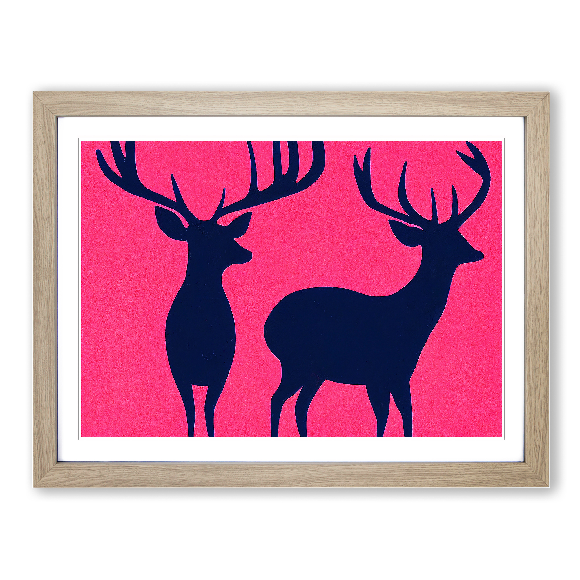 Striking Stags Abstract Wall Art Print Framed Canvas Picture Poster Decor-image