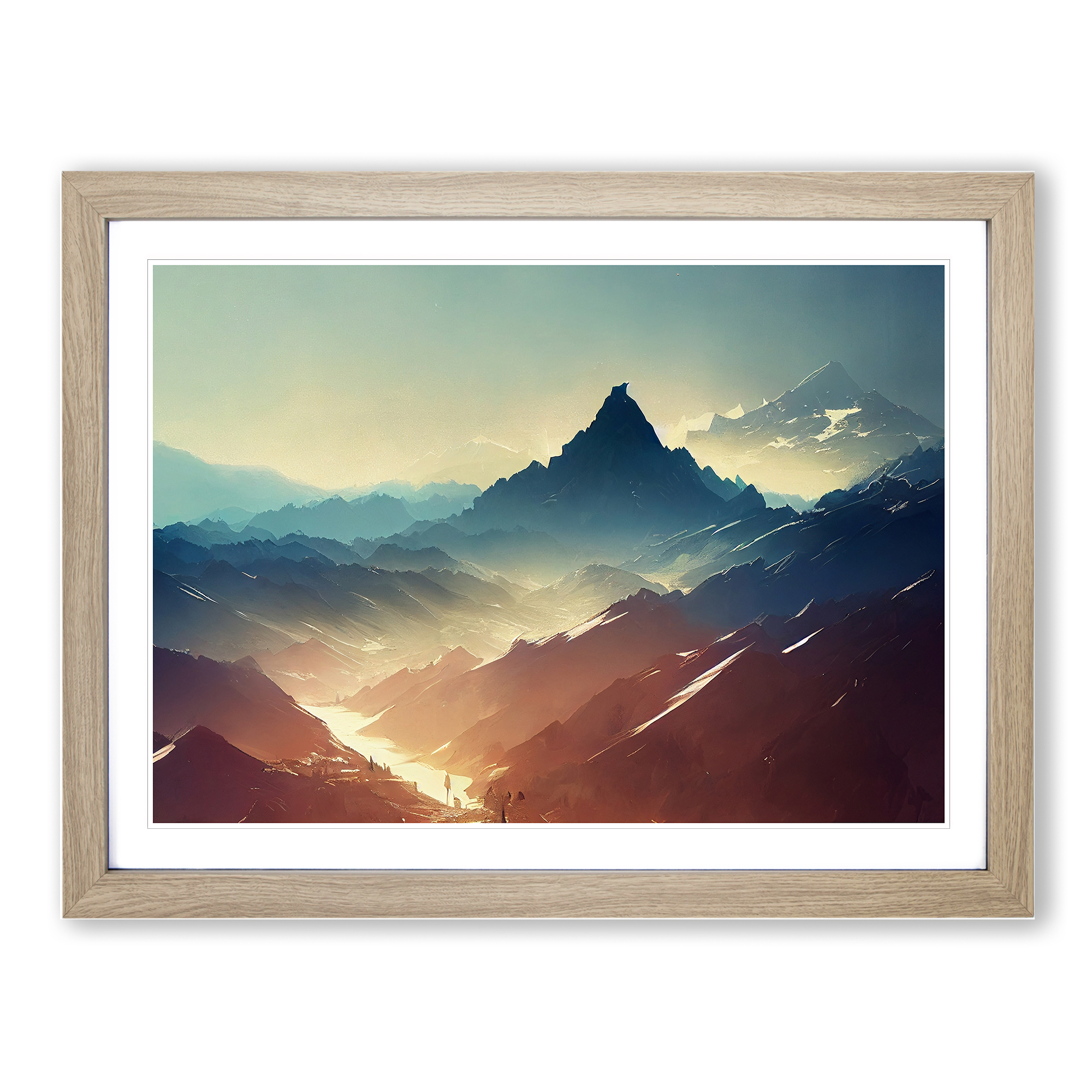 Thrilling Mountain Landscape Framed Canvas Wall Art Print Poster Picture - Foto 6 di 8