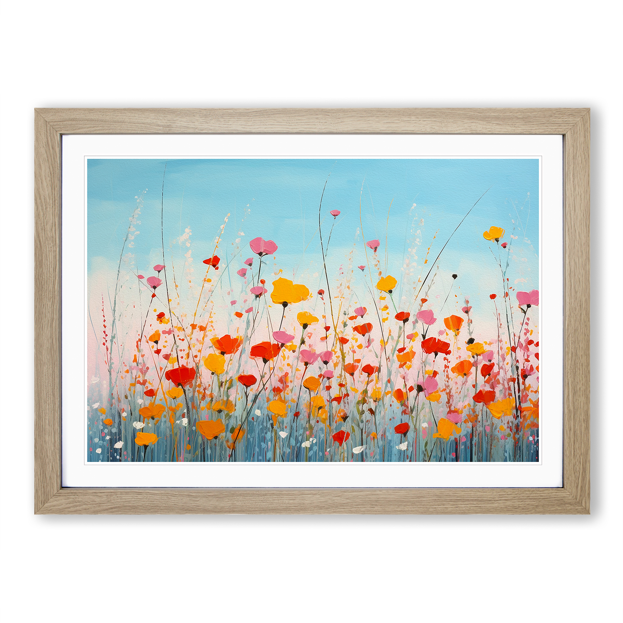 Wildflowers Minimalism Framed Canvas Wall Art Print Poster Picture, Home Decor - Picture 6 of 8