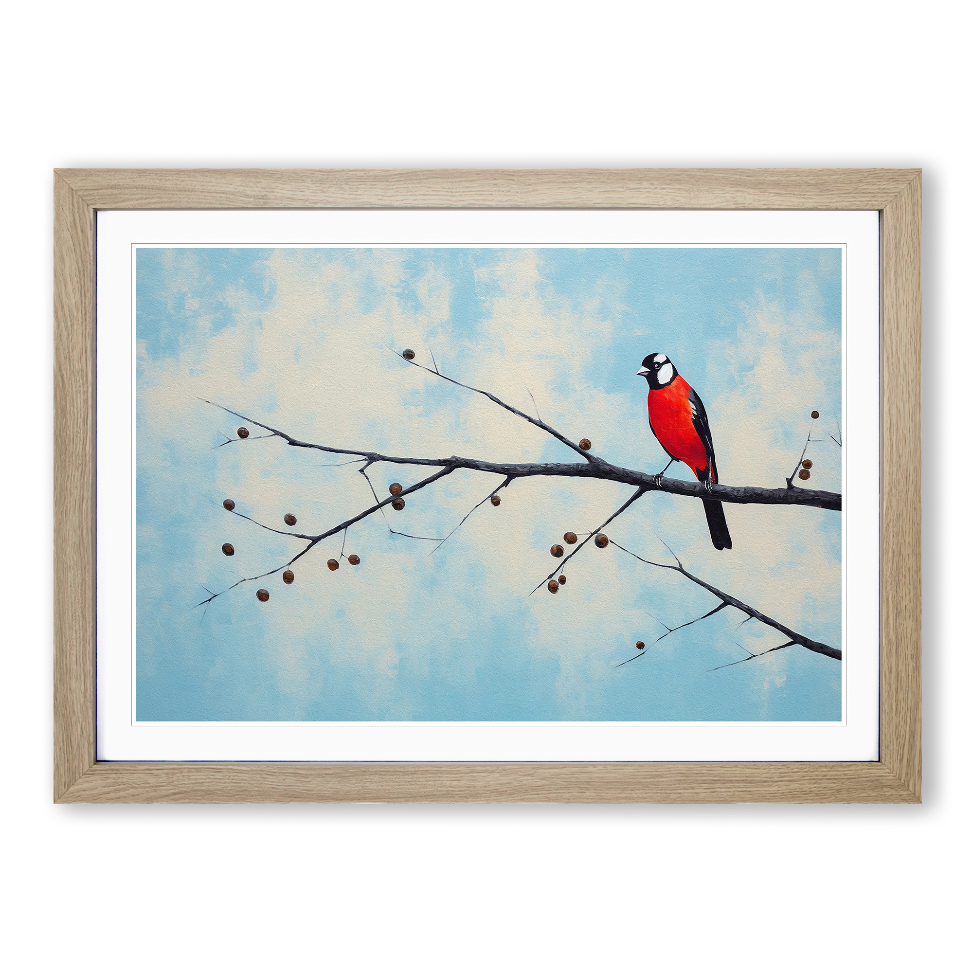Woodpecker Minimalism Framed Wall Art Poster Canvas Print Picture Home Painting - Picture 6 of 8