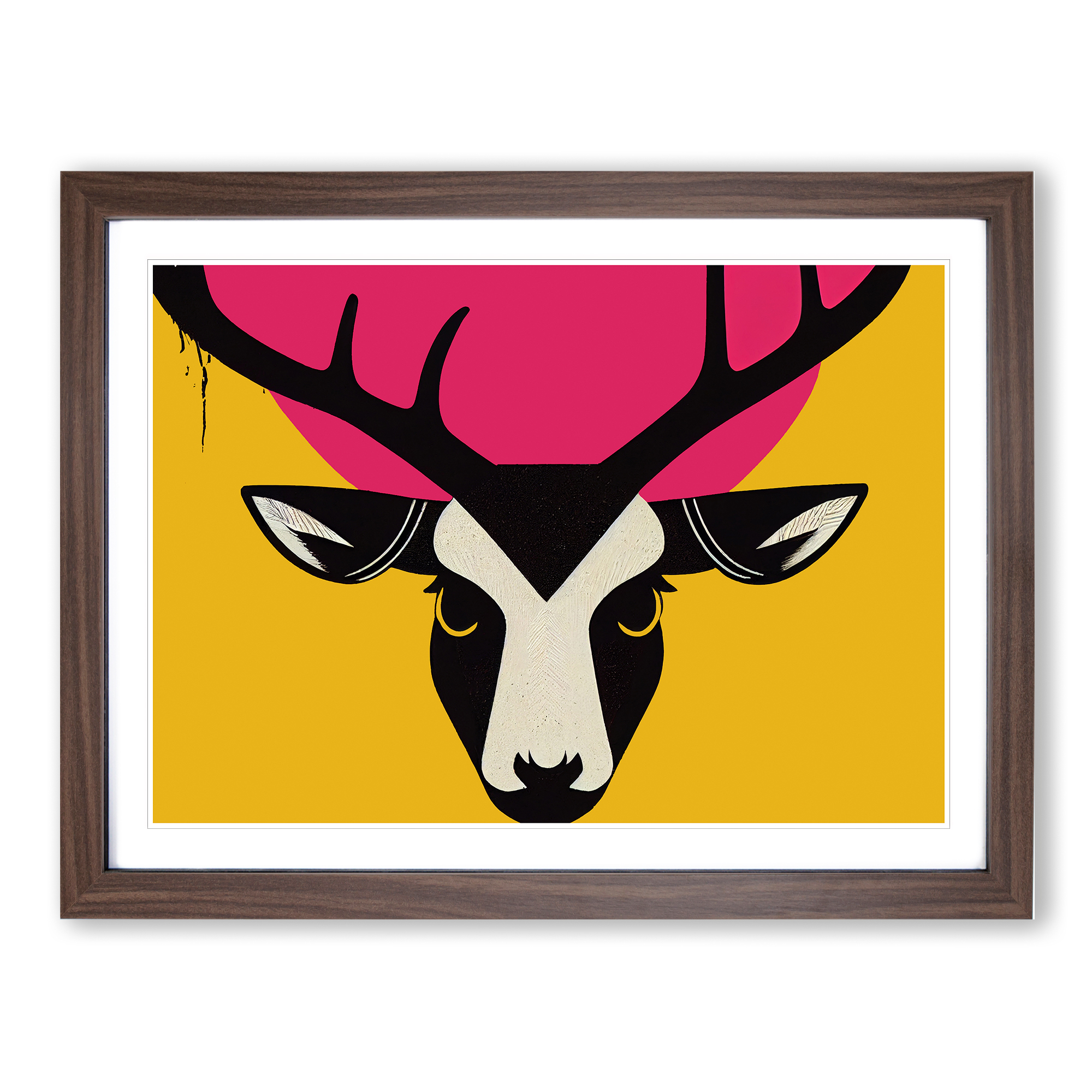 An Electrifying Stag Deer Pop Wall Art Print Framed Canvas Picture Poster Decor-image