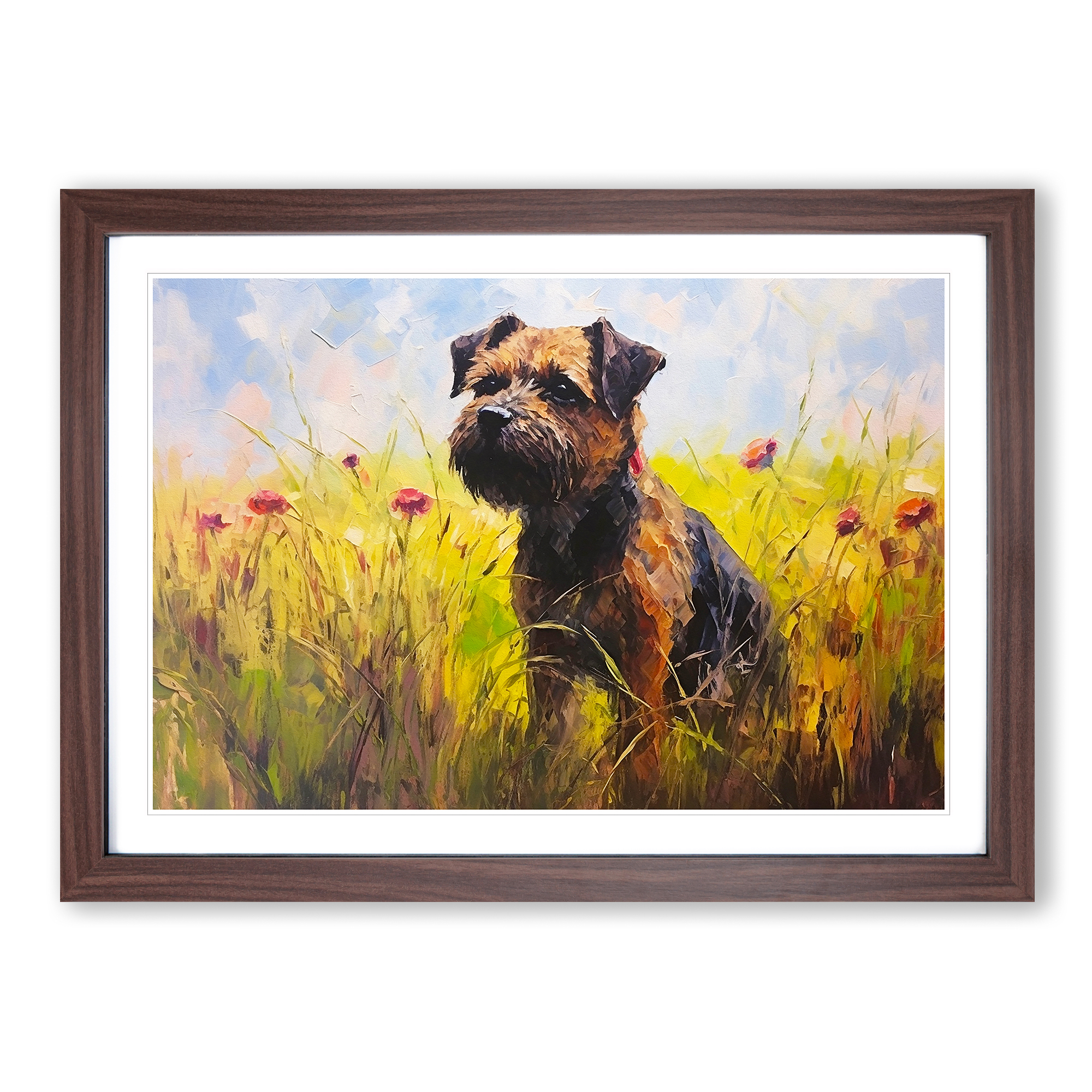 Border Terrier Dog Impressionism Framed Wall Art Poster Canvas Print Picture - Picture 8 of 9