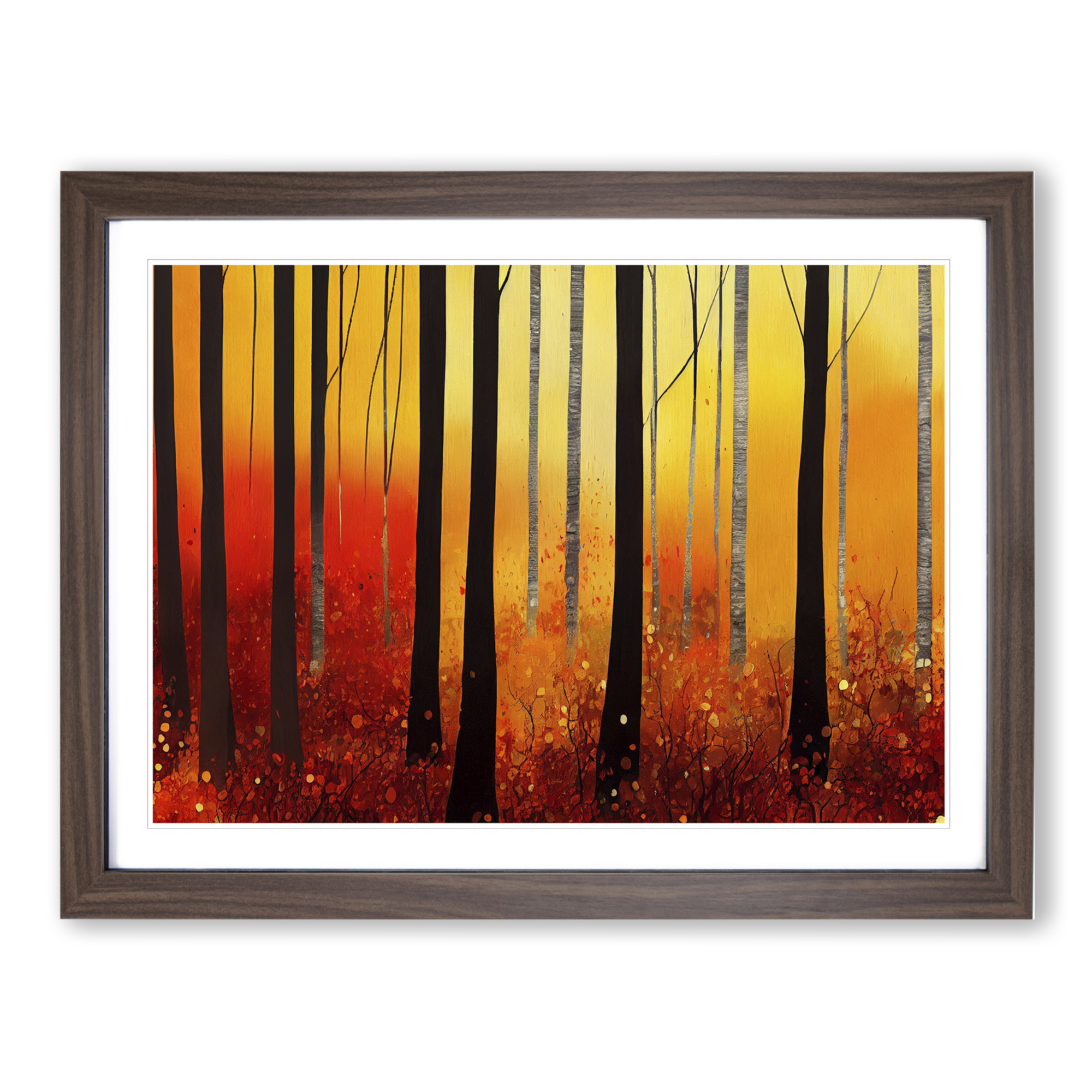 Bright Autumn Forest Wall Art Print Framed Canvas Picture Poster Decor