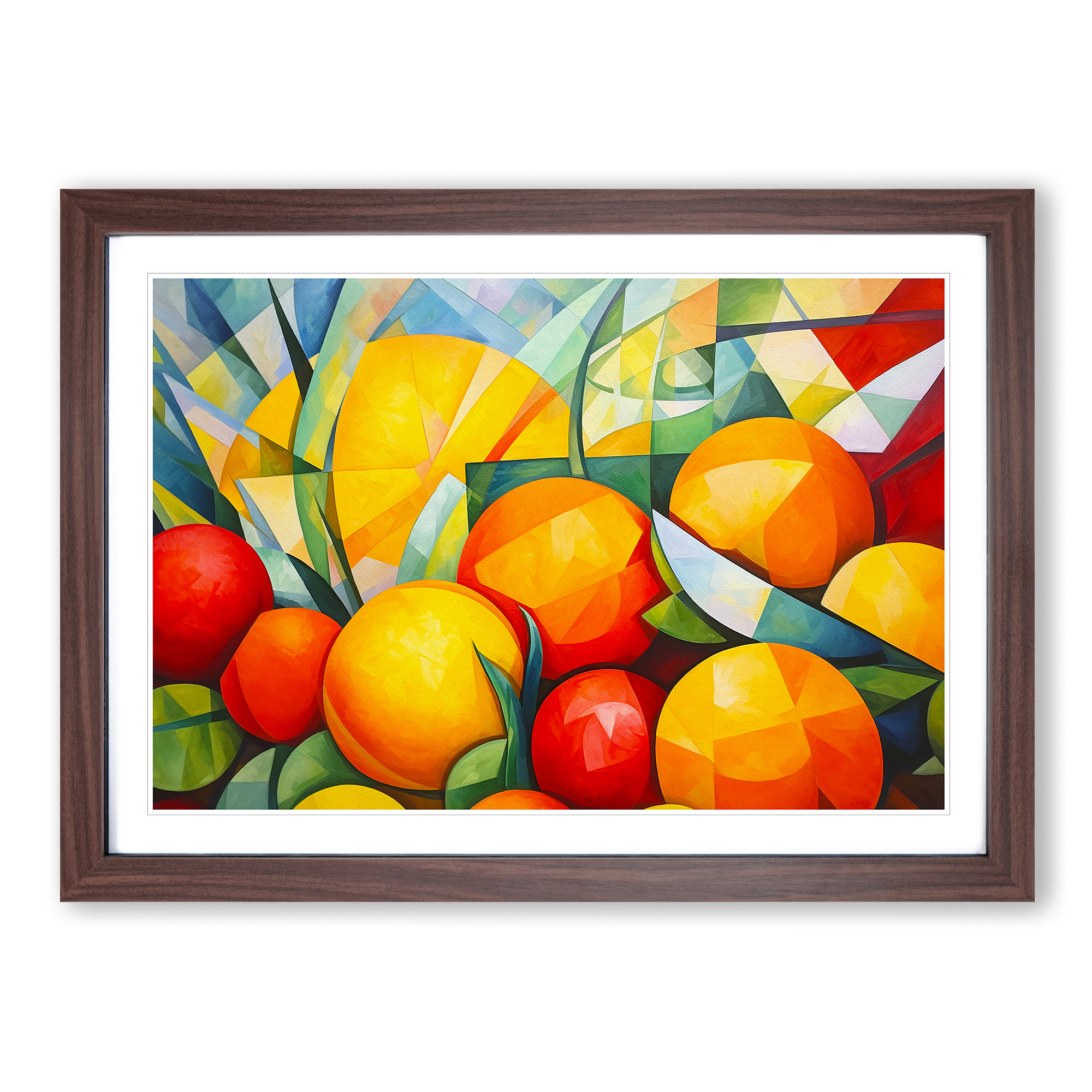 Zitrusfrüchte Kubismus gerahmte Leinwand Wandbild Kunstdruck Poster Bild, Wohndeko - Bild 8 von 9
