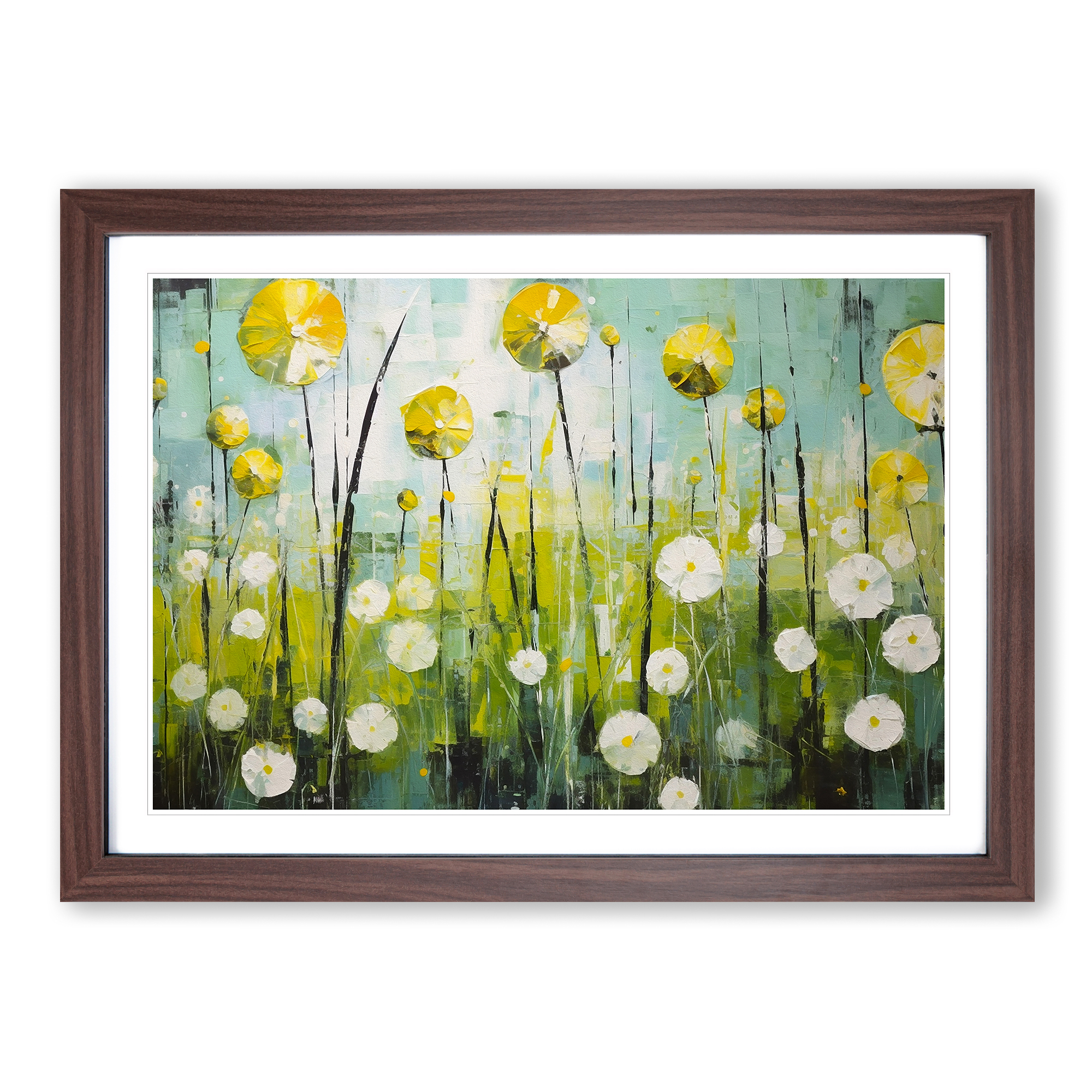 Pusteblume Palette Messer gerahmt Leinwand Wandbild Druck Poster Bild, Wohndeko - Bild 8 von 9
