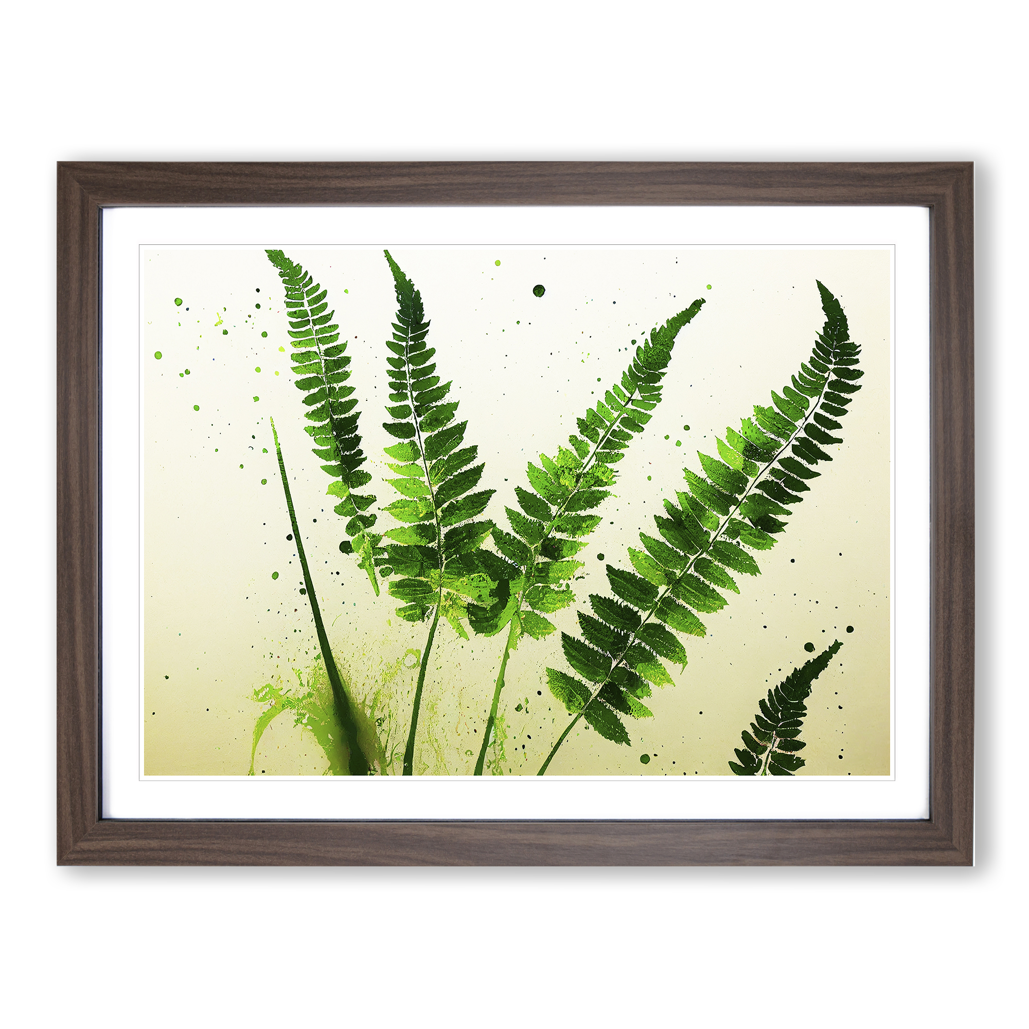 Farnblatt Splash Vol.3 Wandbild Kunstdruck gerahmt Leinwand Bild Poster Deko - Bild 7 von 8