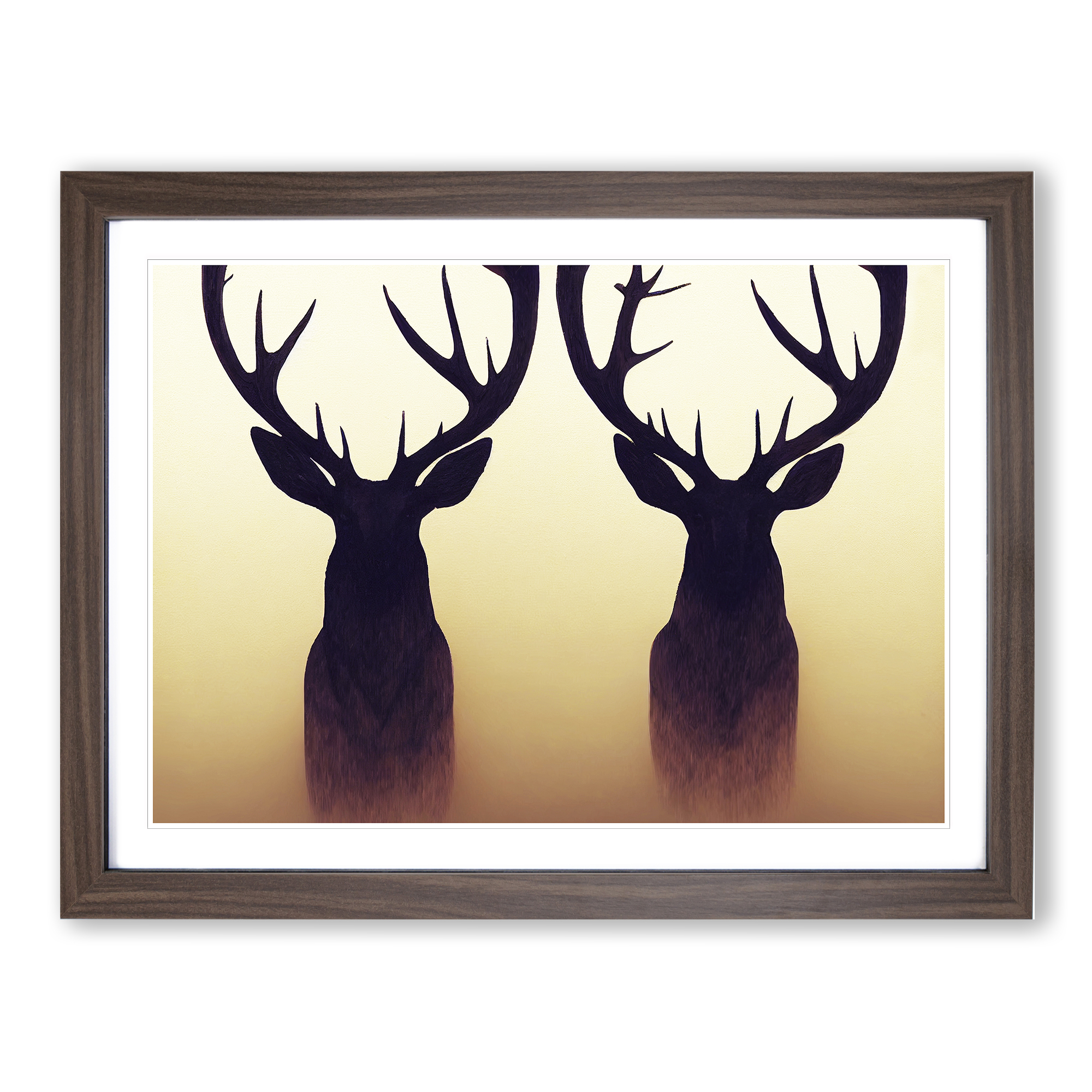 Fine Stags Wall Art Print Framed Canvas Picture Poster Home Decor Living Room-image