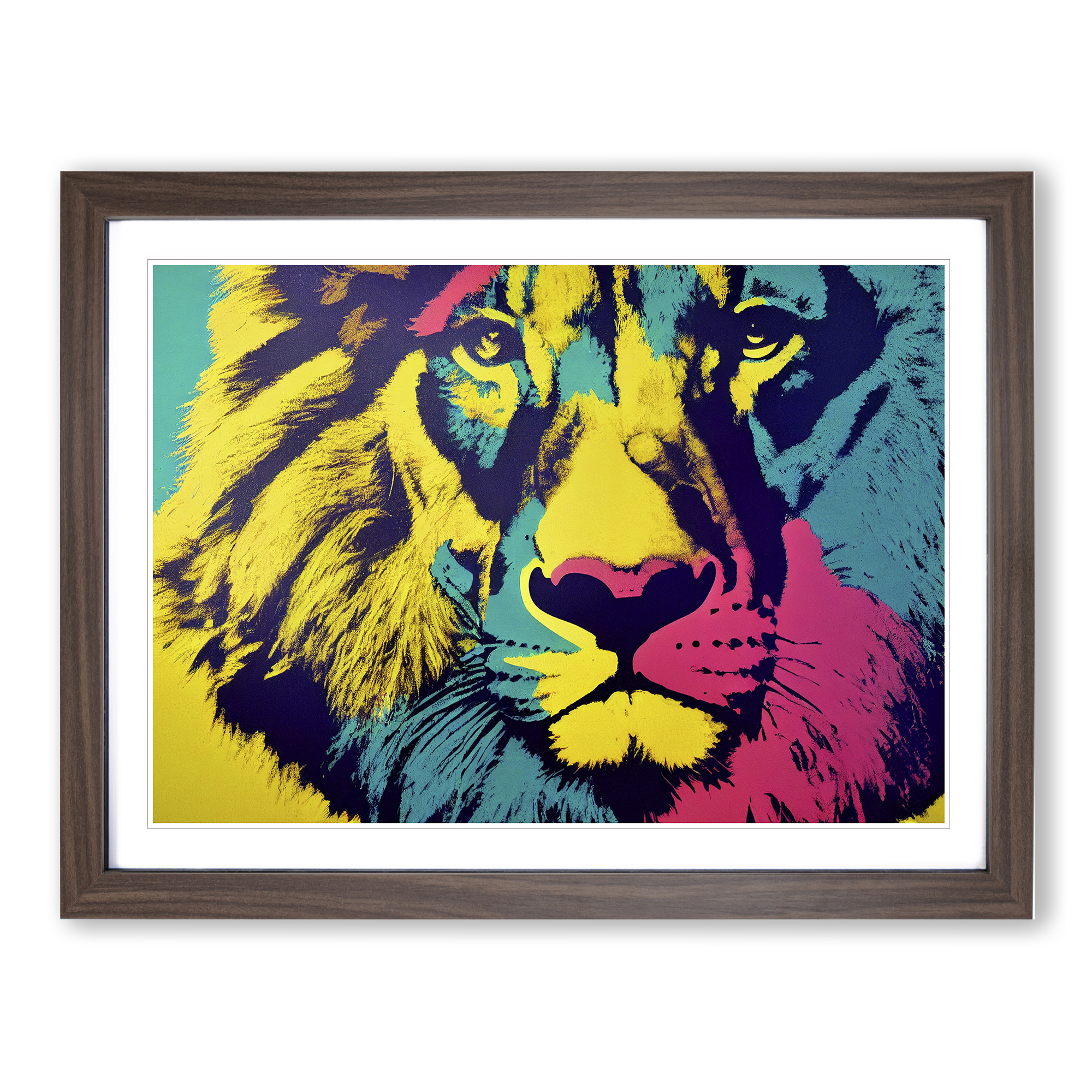 Löwe Abstrakt Gerahmt Leinwand Wandbild Kunstdruck Poster Bild, Wohndeko - Bild 7 von 8