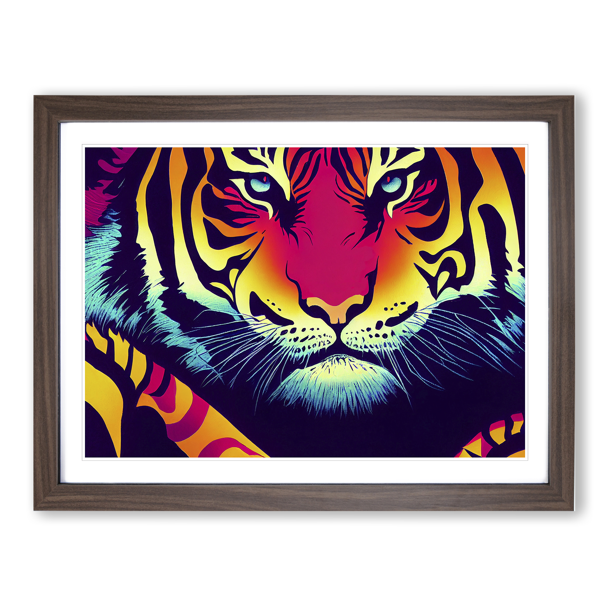 Üppiger Tiger Abstrakt Wandbild Kunstdruck Gerahmt Leinwand Bild Poster Deko - Bild 7 von 8