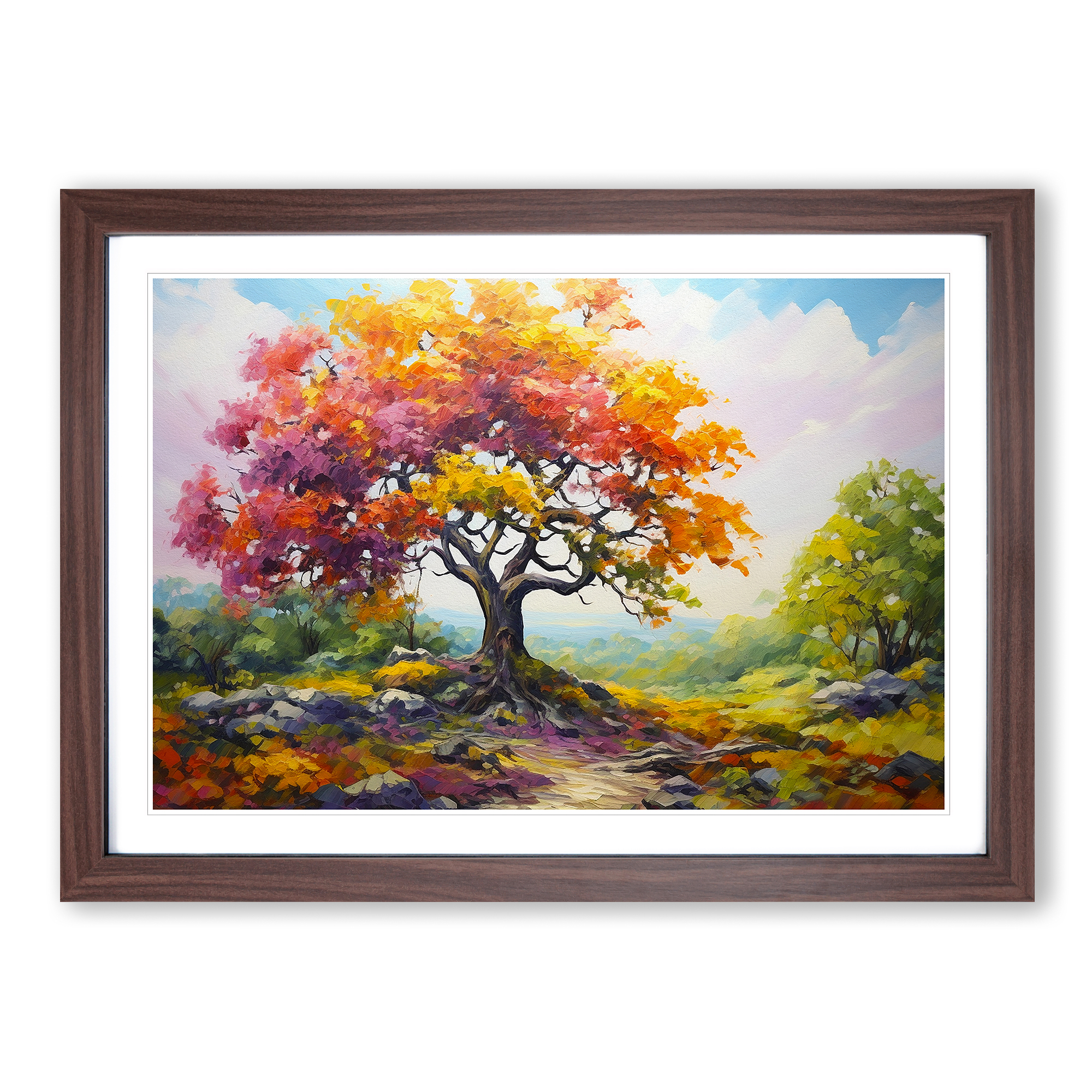 Oak Tree Action Framed Canvas Wall Art Print Poster Picture, Home Decor - Picture 8 of 9