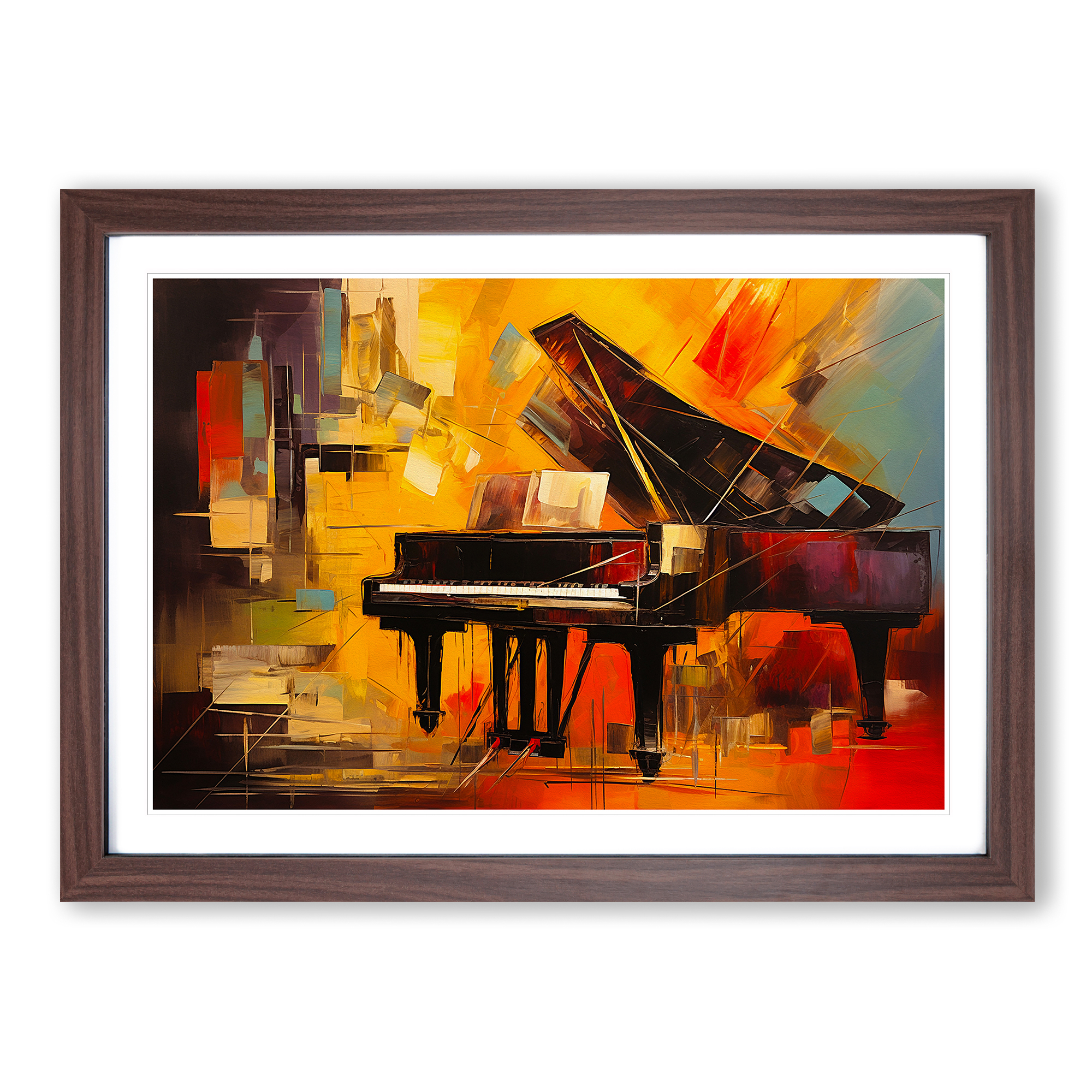 Piano Contemporary Framed Canvas Wall Art Print Poster Picture, Home Decor - Picture 8 of 9