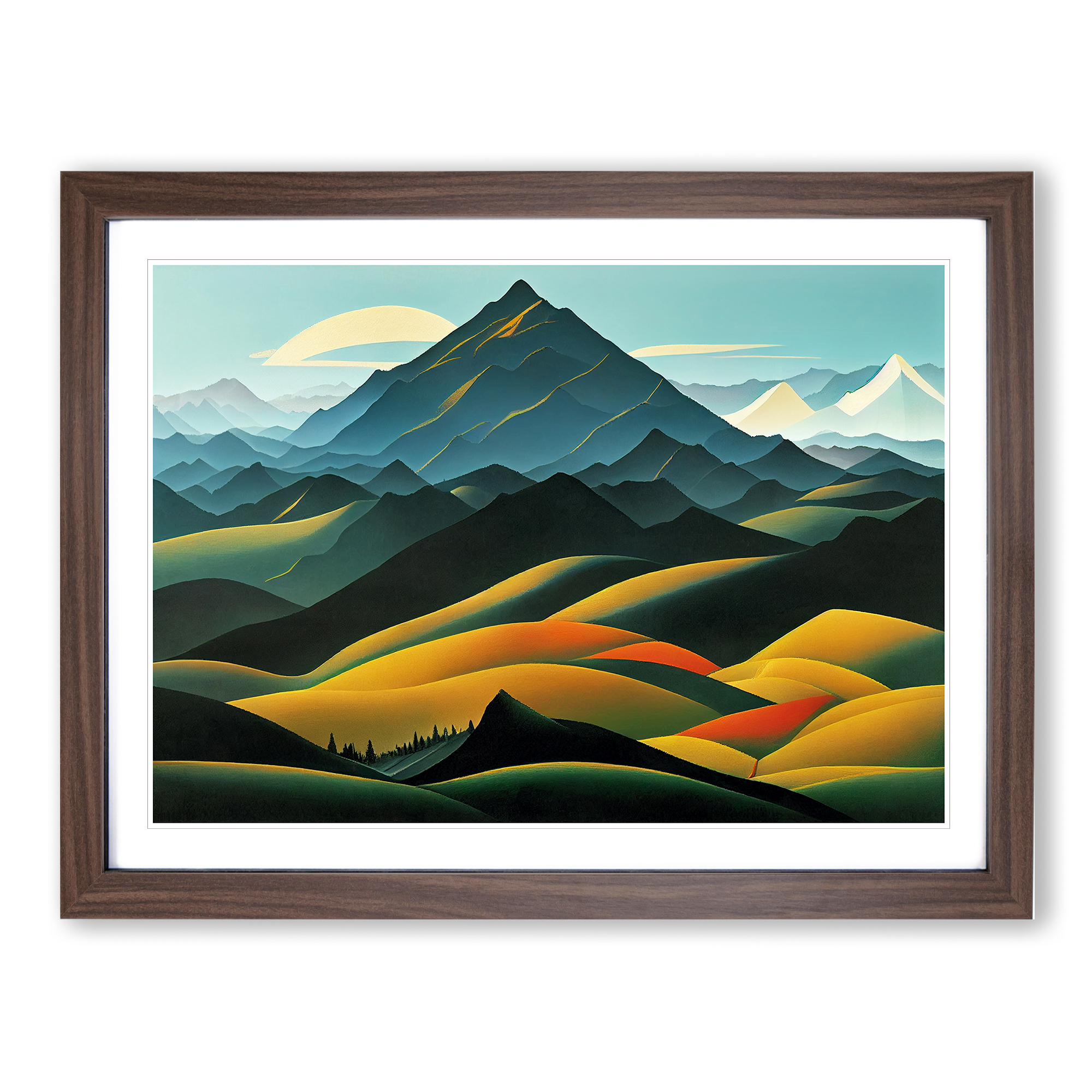 Quirky Mountain Landscape Framed Canvas Wall Art Print Poster Picture - Picture 7 of 8
