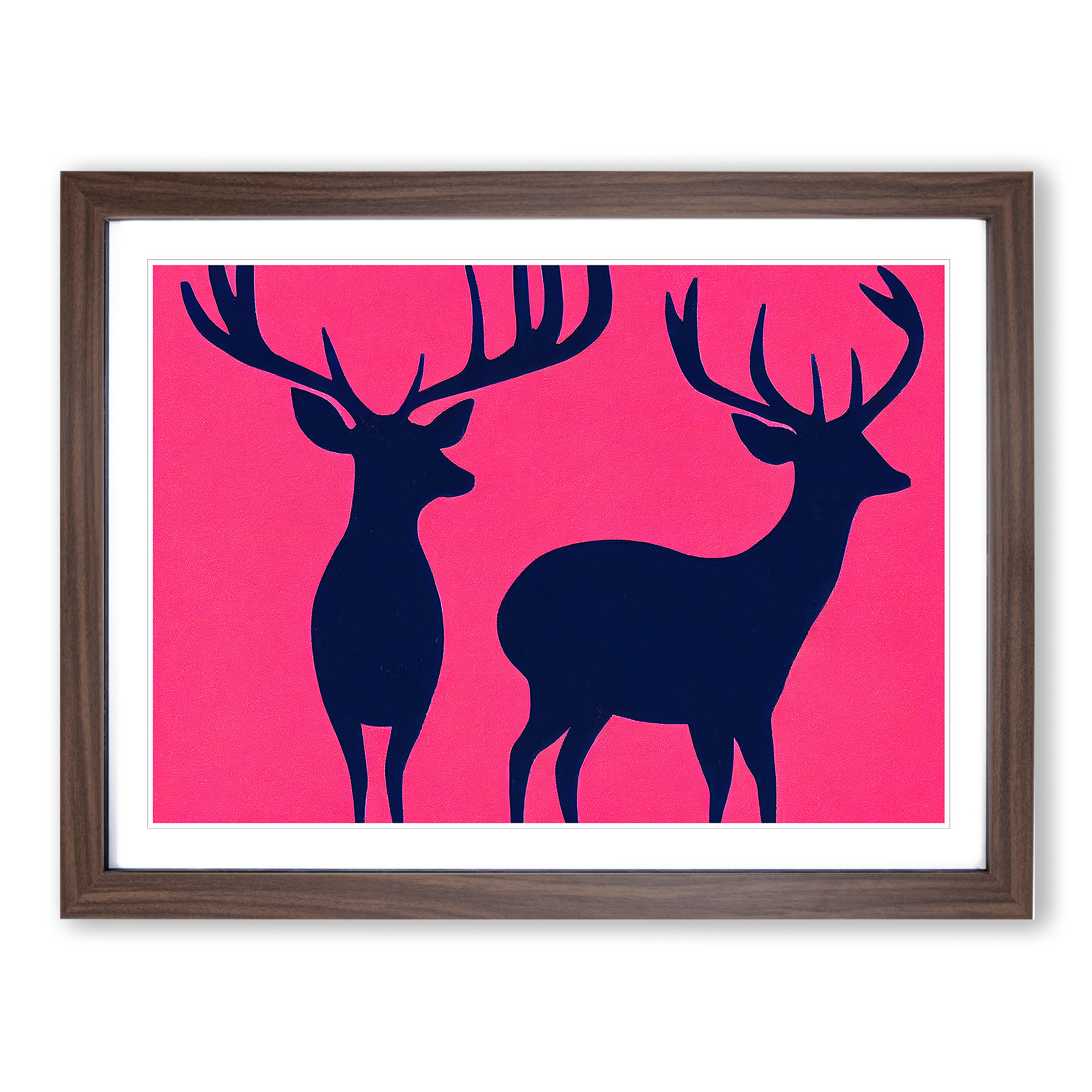 Striking Stags Abstract Wall Art Print Framed Canvas Picture Poster Decor-image