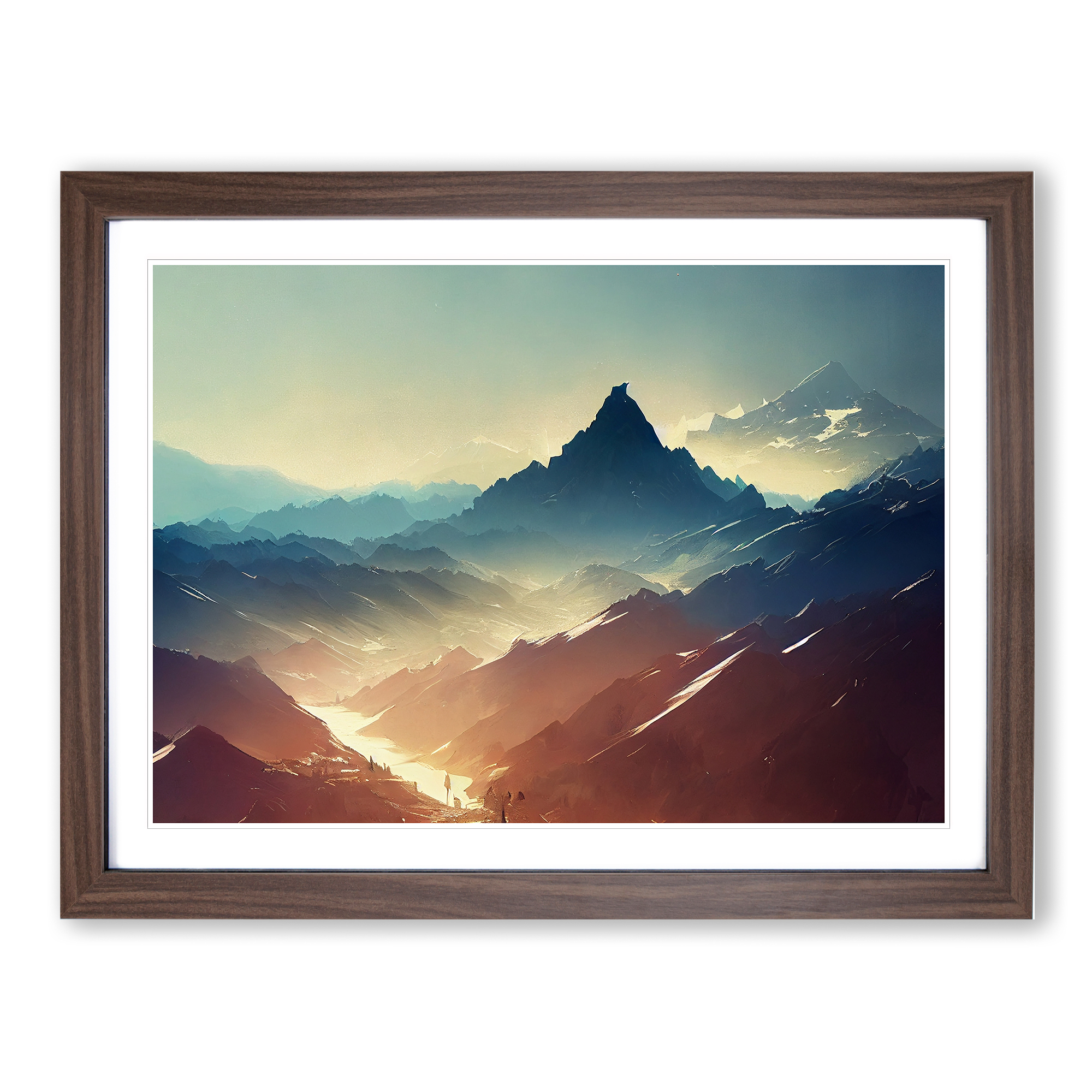 Thrilling Mountain Landscape Framed Canvas Wall Art Print Poster Picture - Foto 7 di 8
