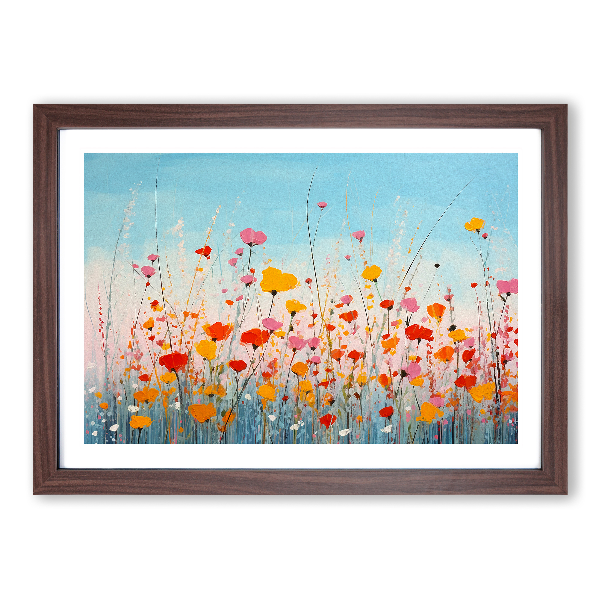Wildflowers Minimalism Framed Canvas Wall Art Print Poster Picture, Home Decor - Picture 7 of 8
