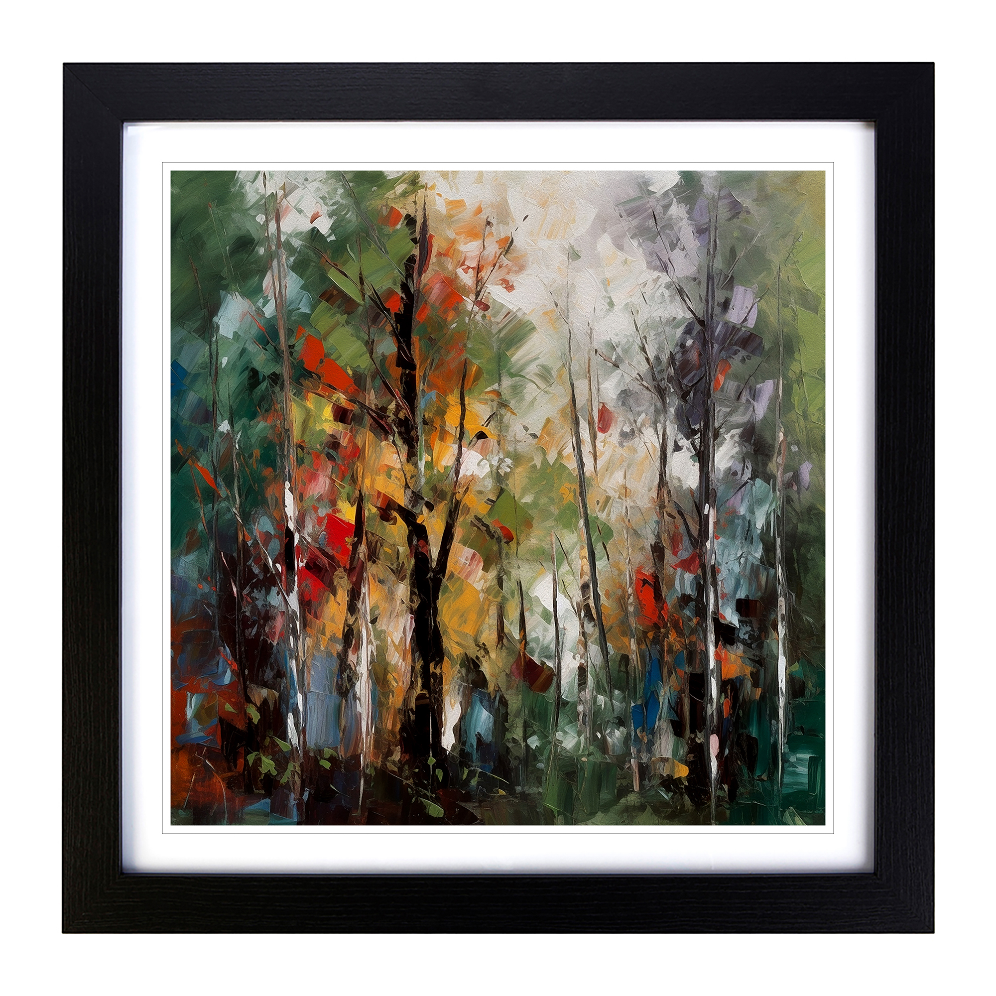 Forest Abstract Expressionism No.2 Framed Canvas Wall Art Print Poster Picture - Picture 4 of 6