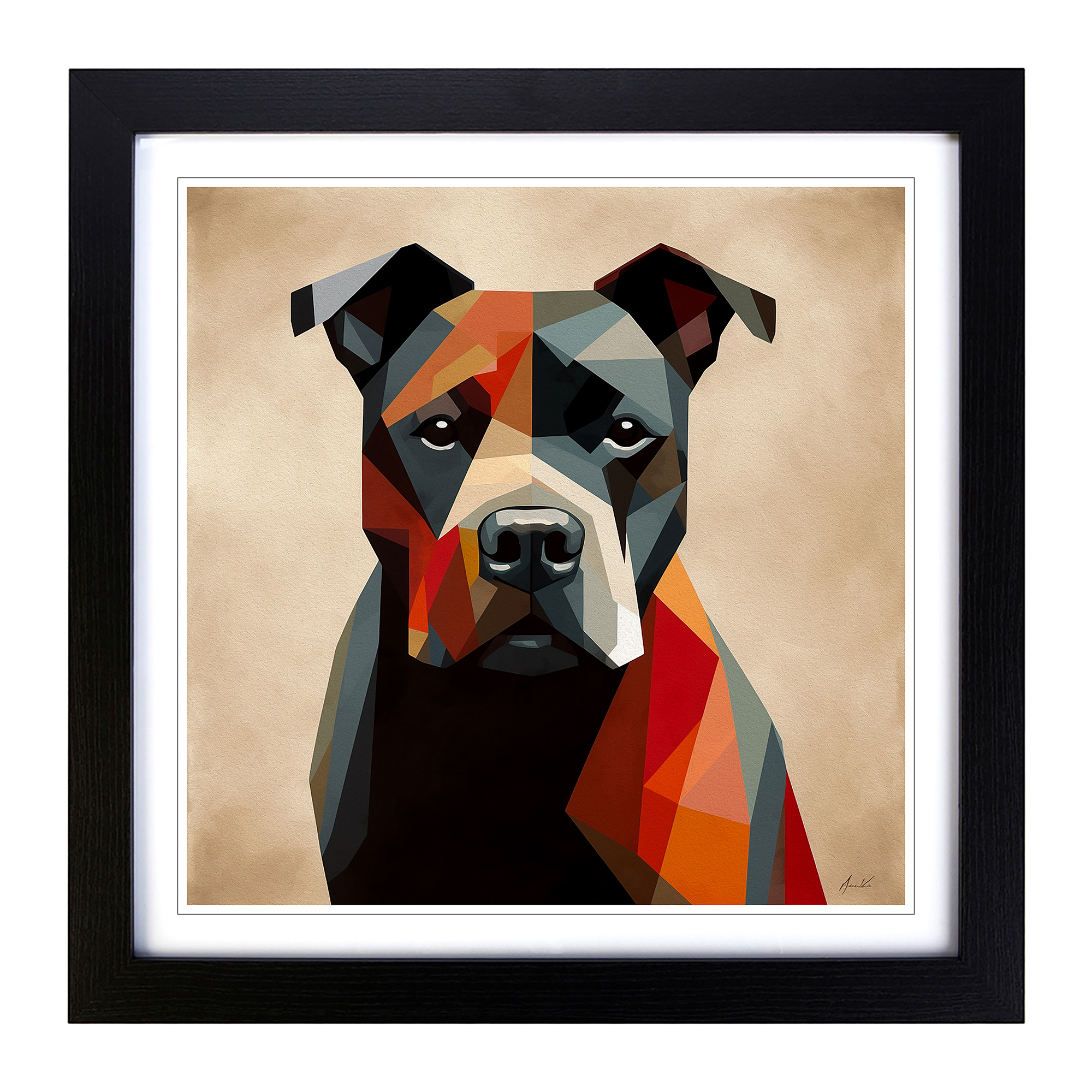 Staffordshire Bull Terrier Suprematism No.2 Framed Canvas Wall Art Print Picture - Picture 4 of 6