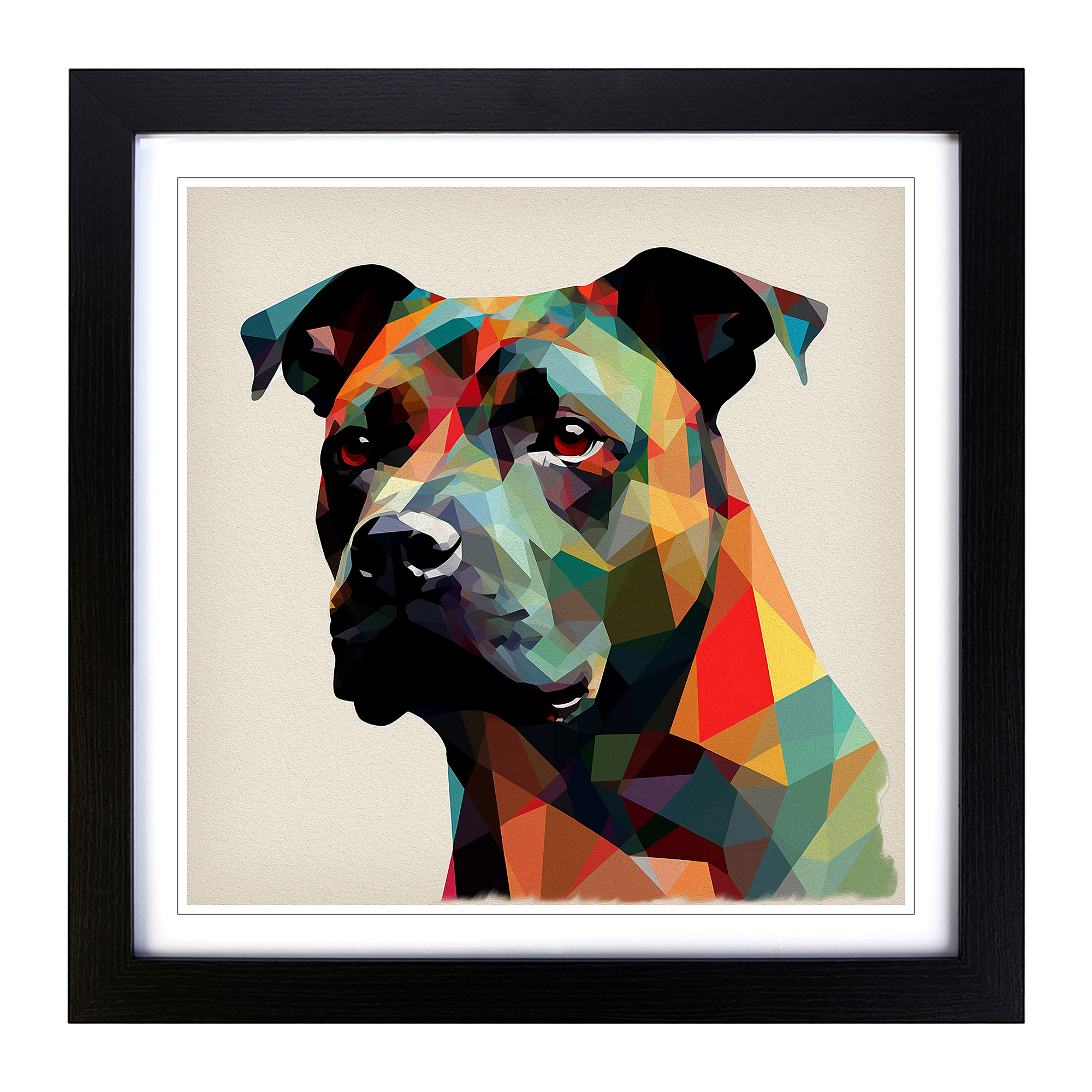 Cuadro de arte de pared enmarcado Staffordshire Bull Terrier Suprematismo No.4 - Imagen 4 de 6