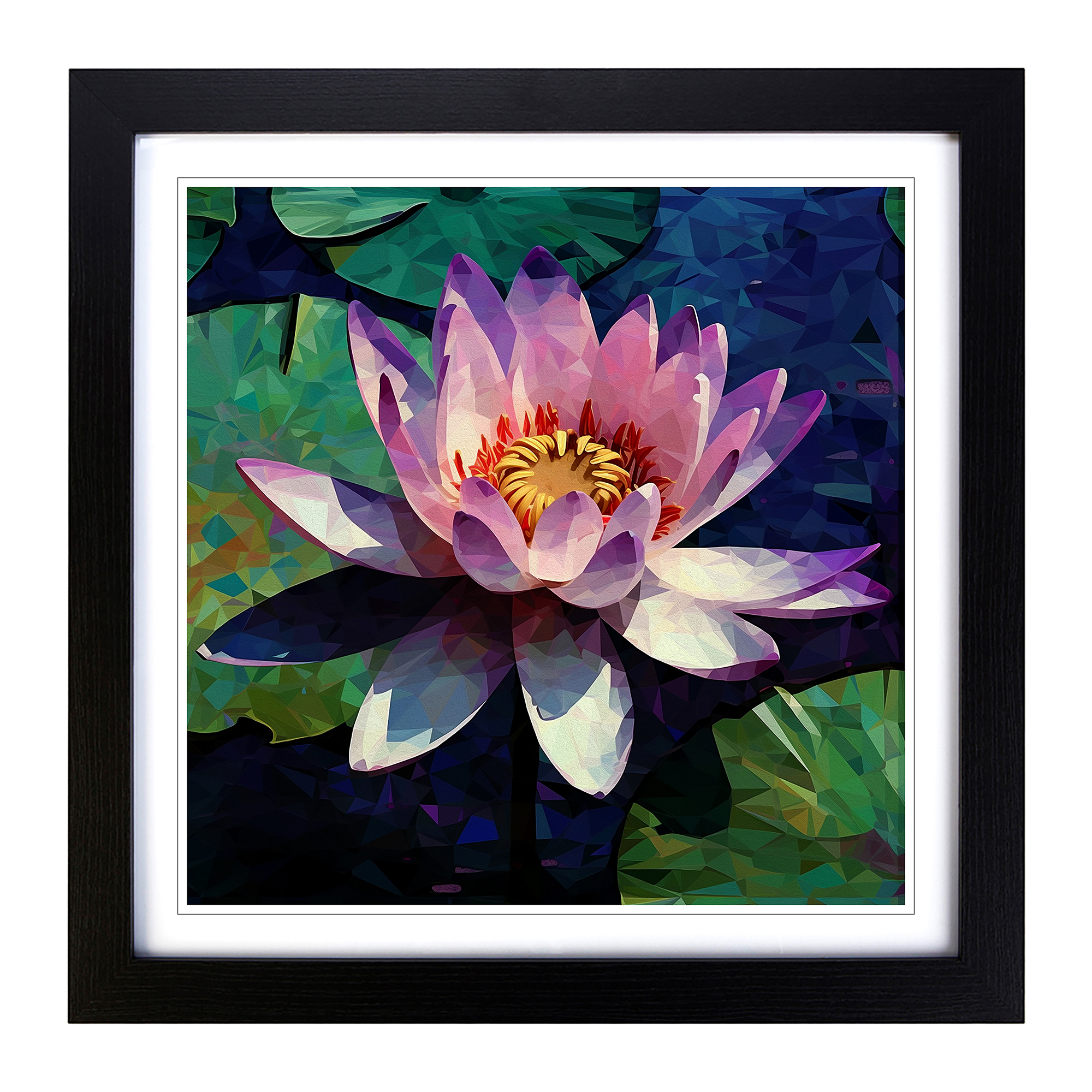Water Lily Flower Constructivism No.4 Framed Canvas Wall Art Print Picture - Picture 4 of 6
