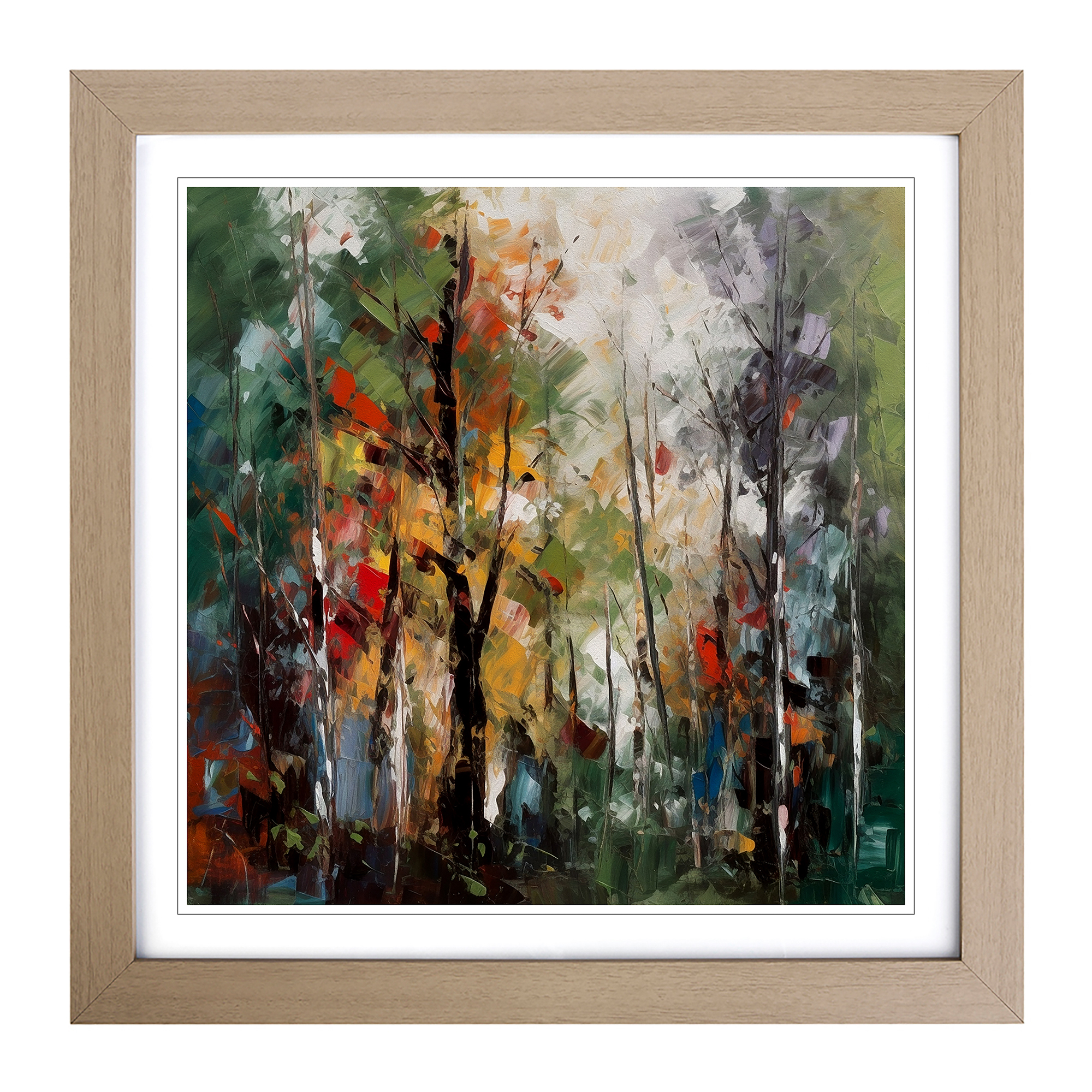 Forest Abstract Expressionism No.2 Framed Canvas Wall Art Print Poster Picture - Picture 5 of 6