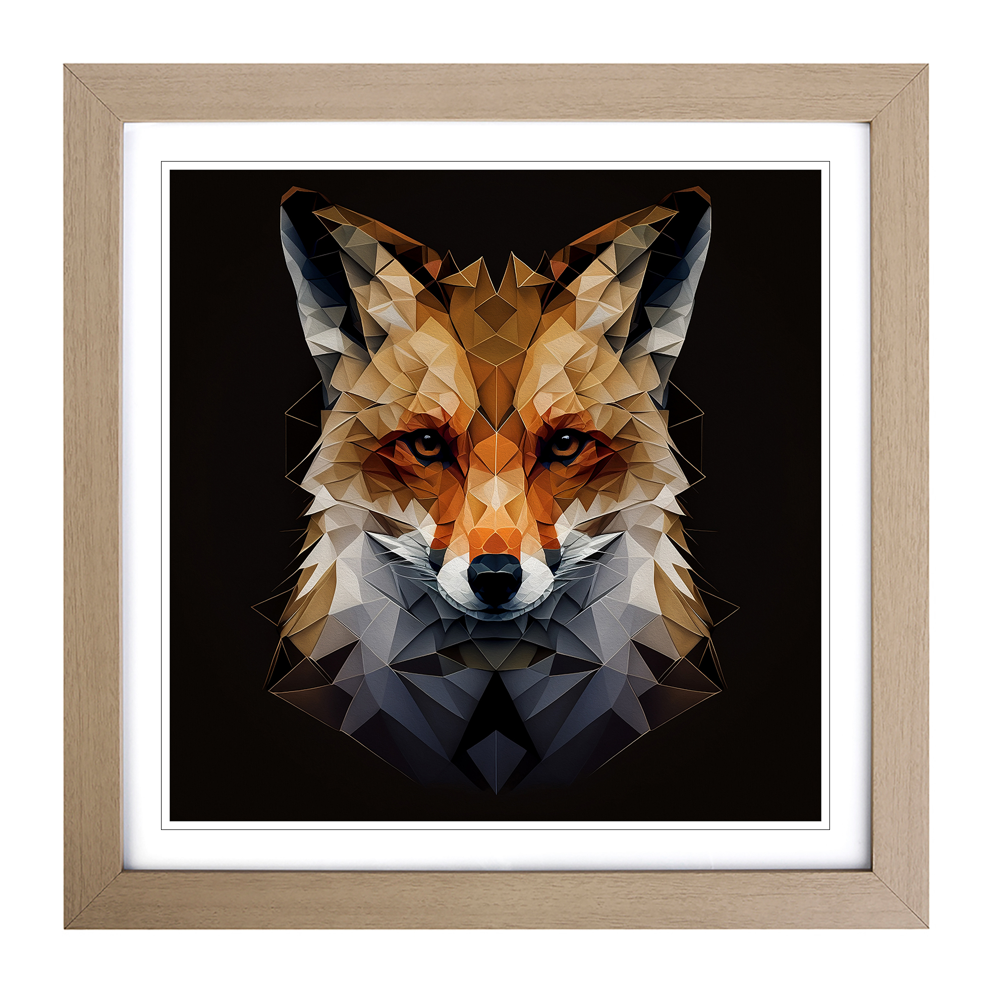 Fox Geometric Framed Canvas Wall Art Print Poster Picture, Home Decor - Picture 5 of 6