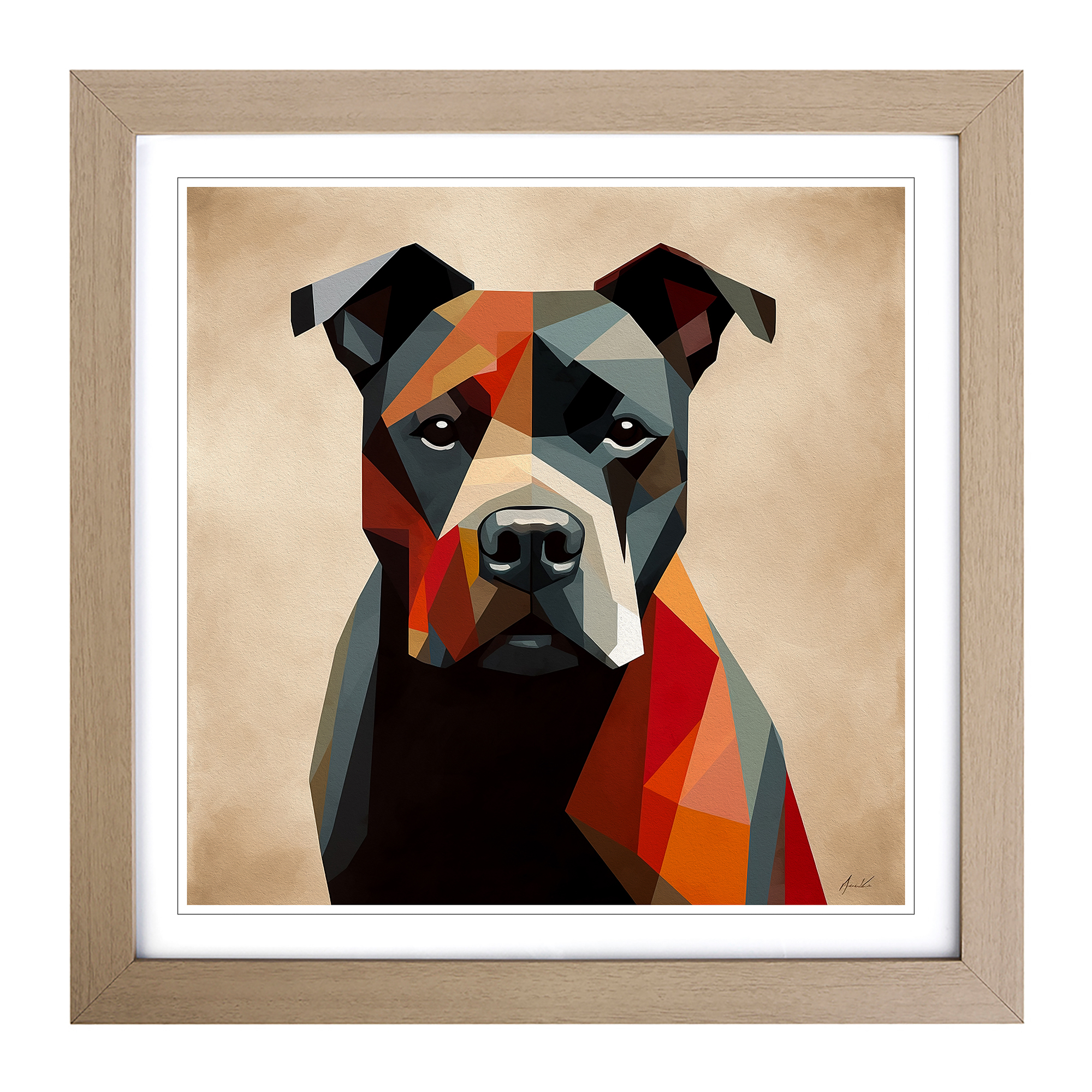 Staffordshire Bull Terrier Suprematism No.2 Framed Canvas Wall Art Print Picture - Picture 5 of 6