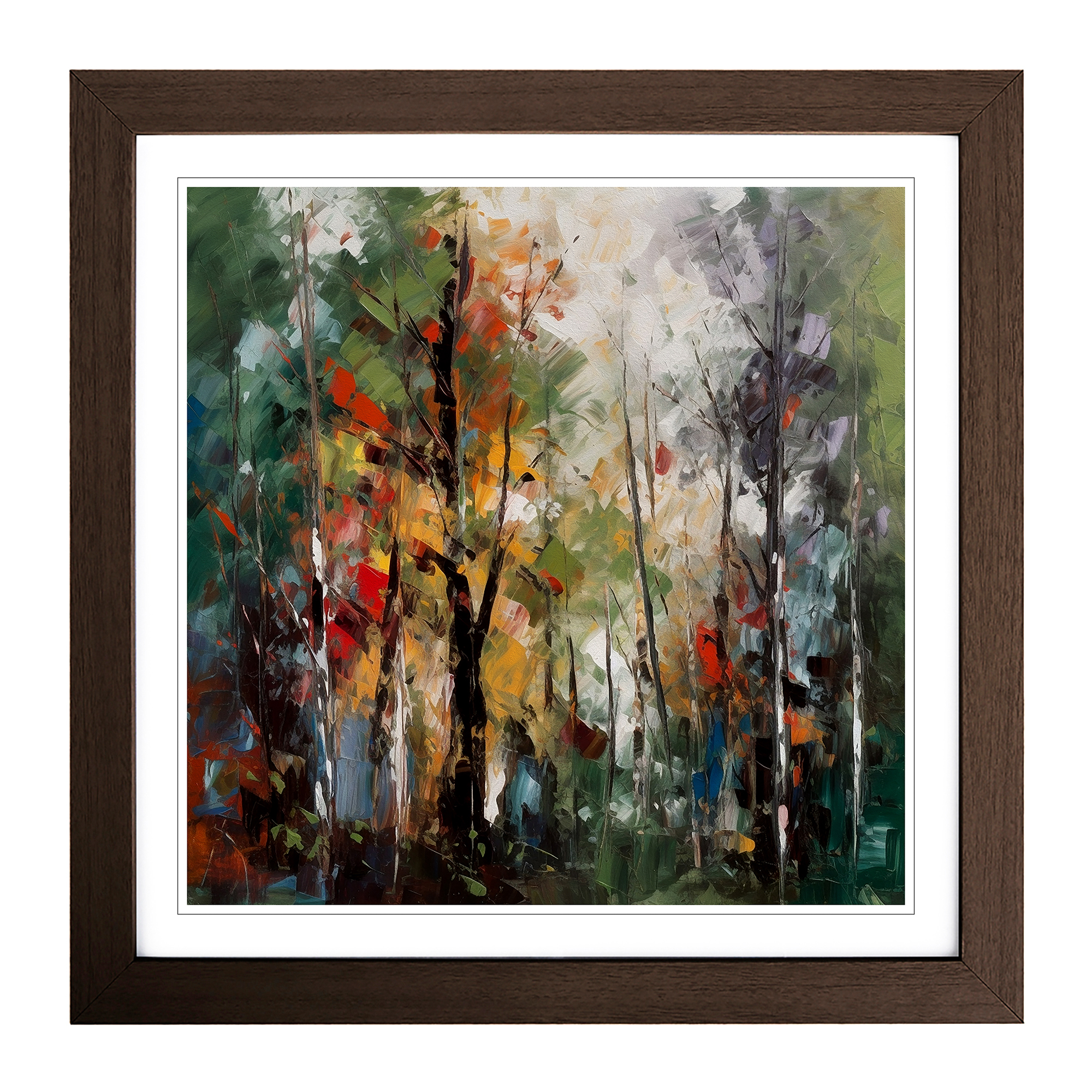 Forest Abstract Expressionism No.2 Framed Canvas Wall Art Print Poster Picture - Picture 6 of 6