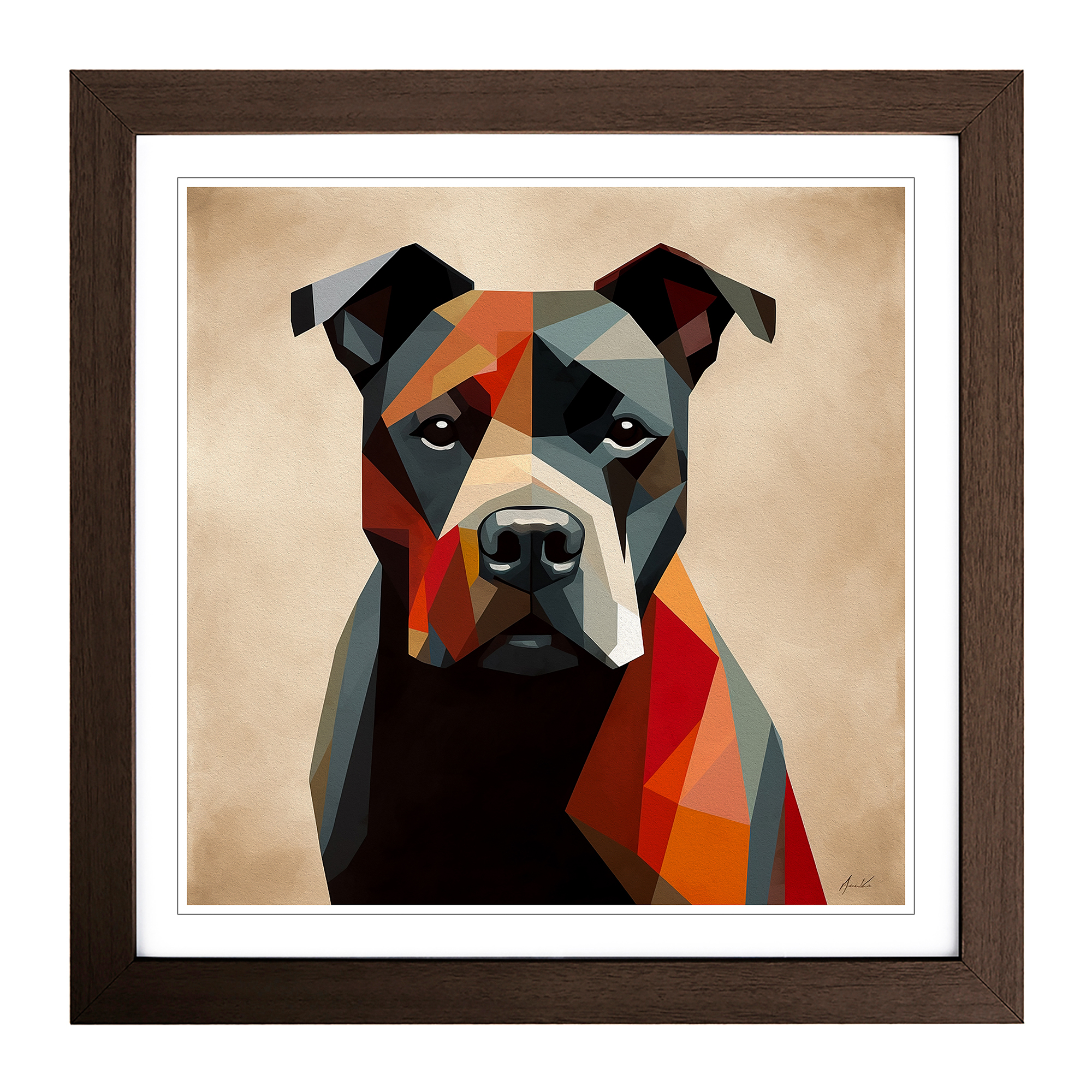 Staffordshire Bull Terrier Suprematism No.2 Framed Canvas Wall Art Print Picture - Picture 6 of 6