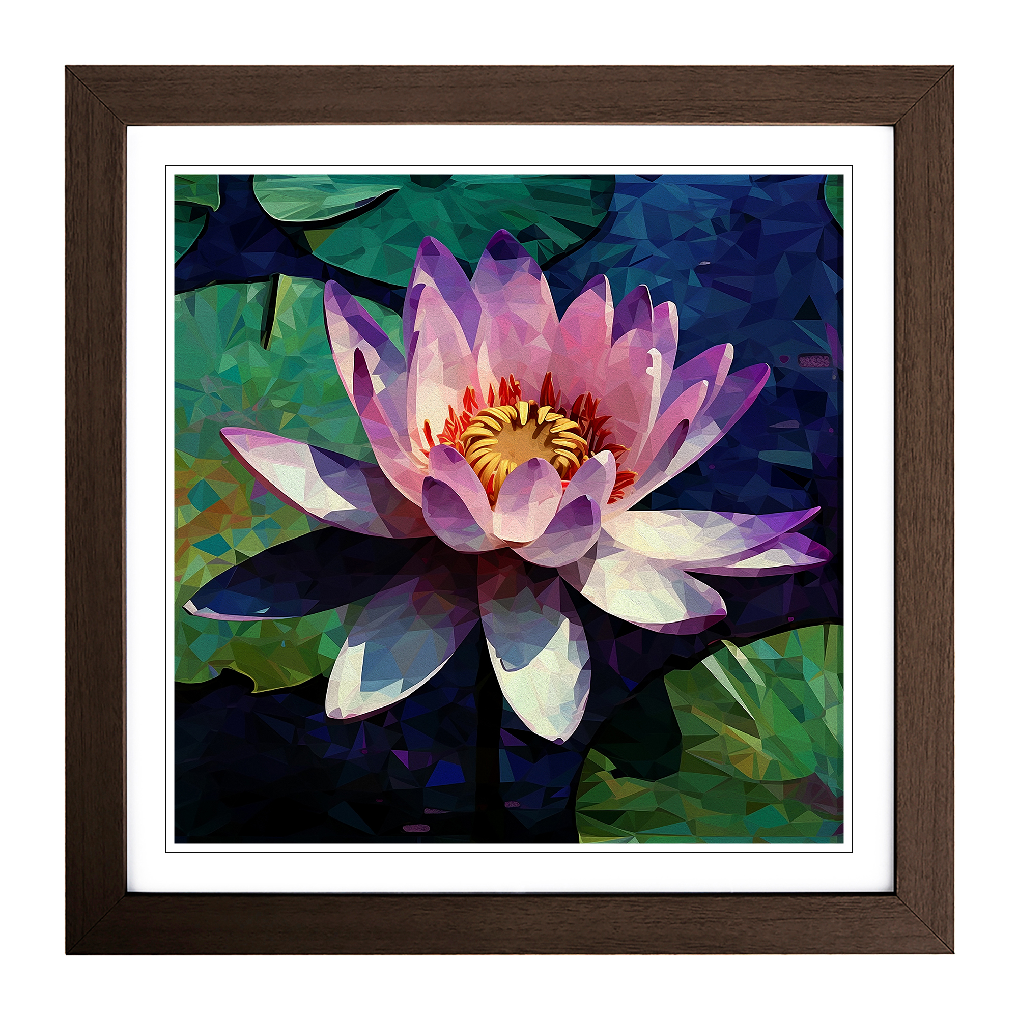 Water Lily Flower Constructivism No.4 Framed Canvas Wall Art Print Picture - Picture 6 of 6